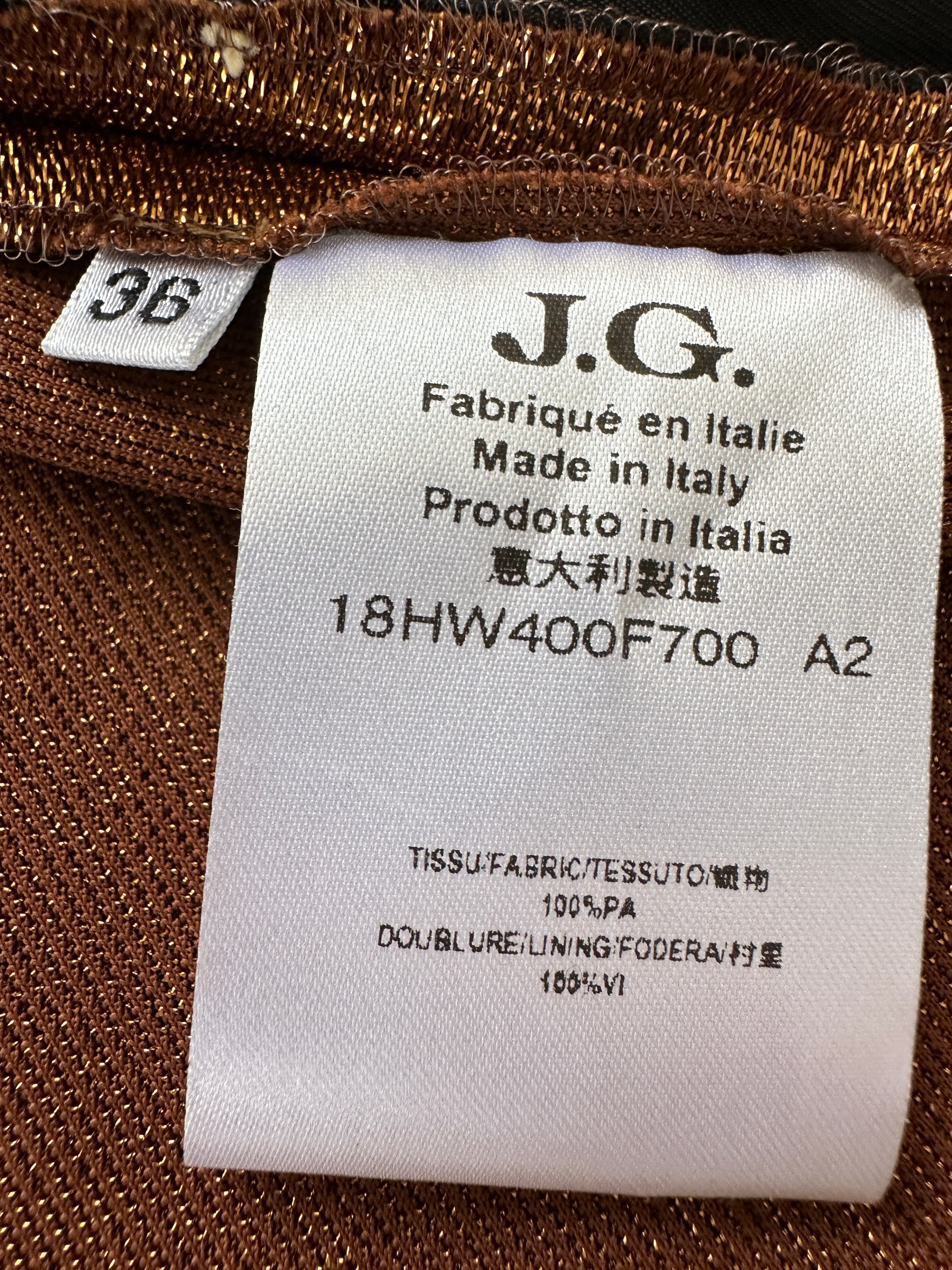 John Galliano shiny brown/gold cigarette pants - size 36