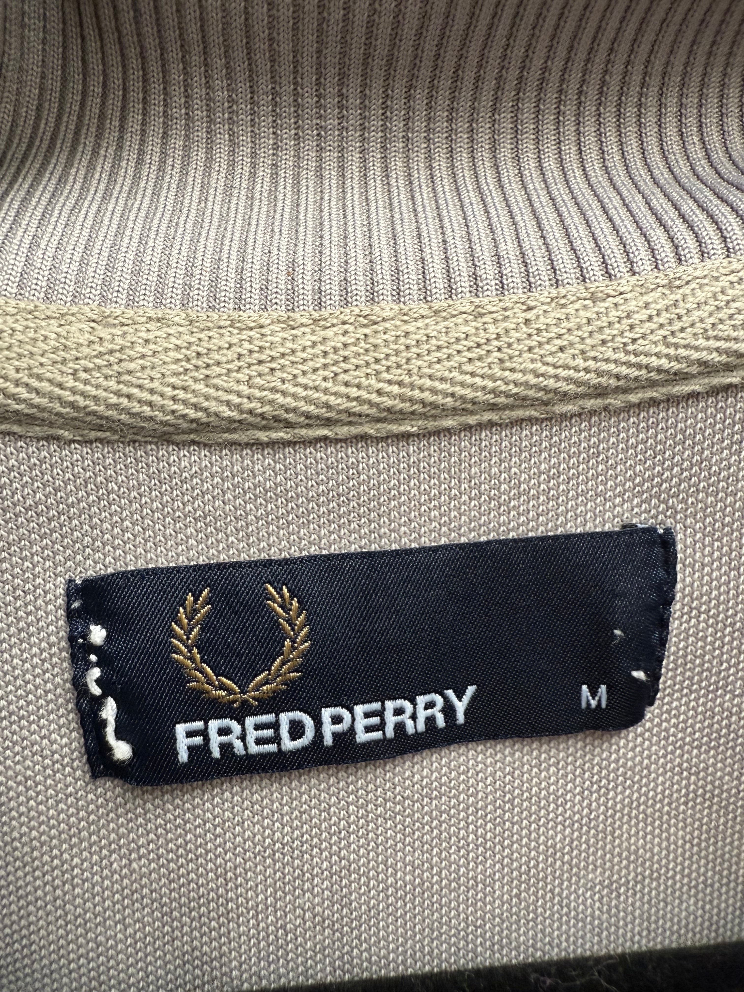 Fred Perry taupe zip-up track jacket - size M
