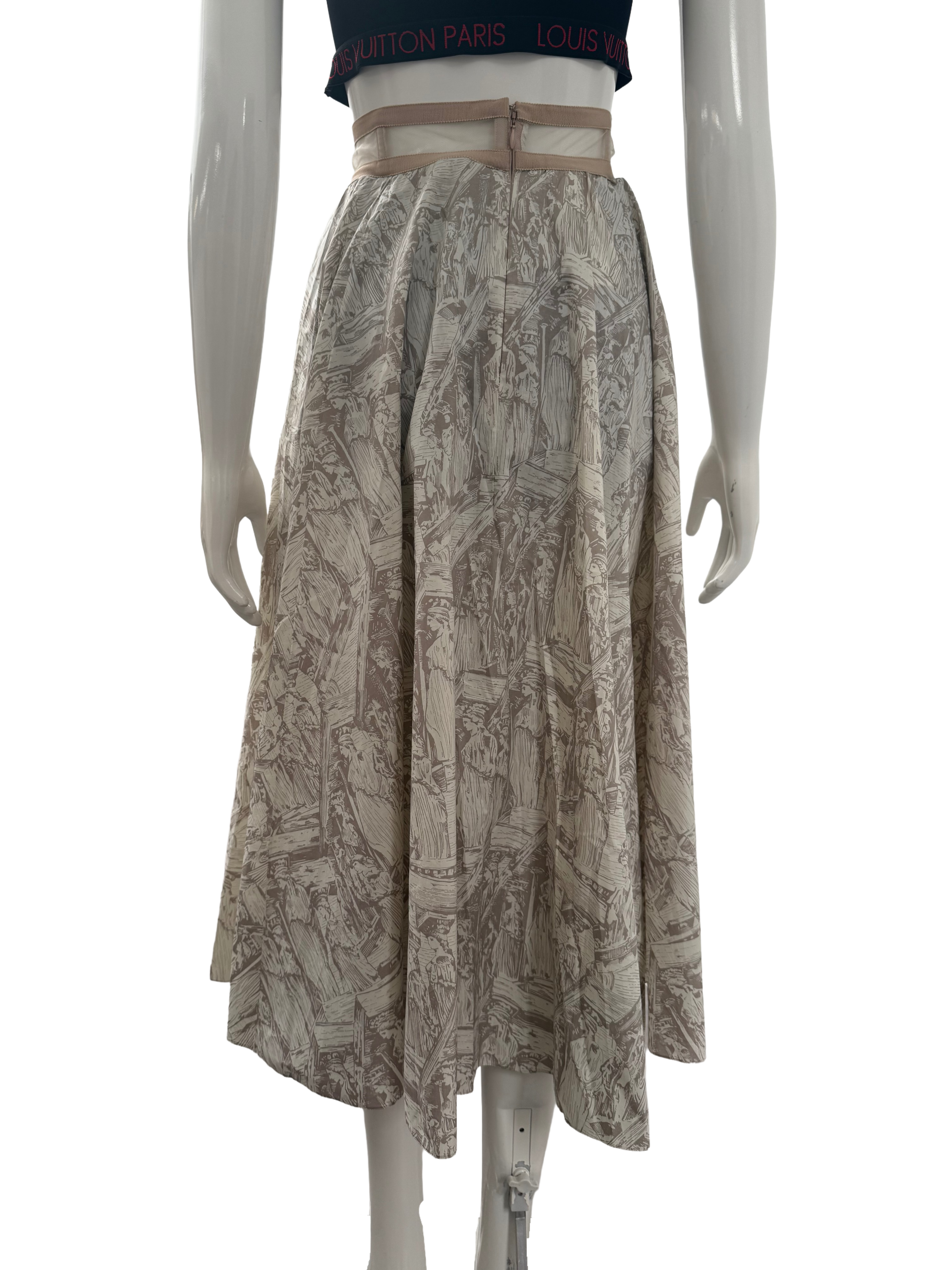 Dior cream pleated long skirt - size 40