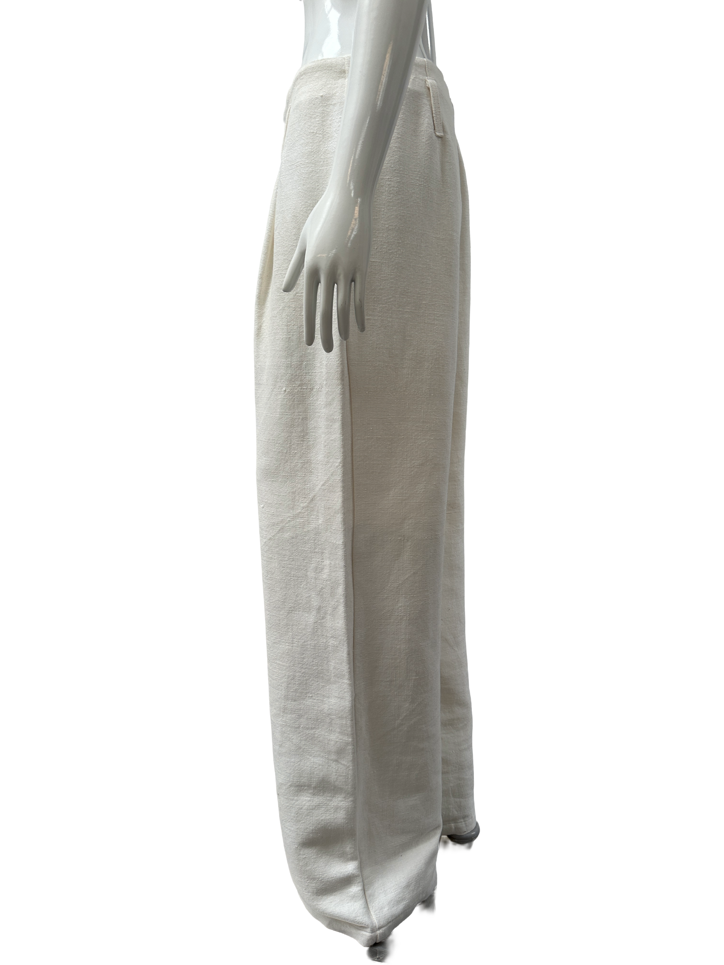 Savannah Morrow off-white wide-leg knit pants - size M