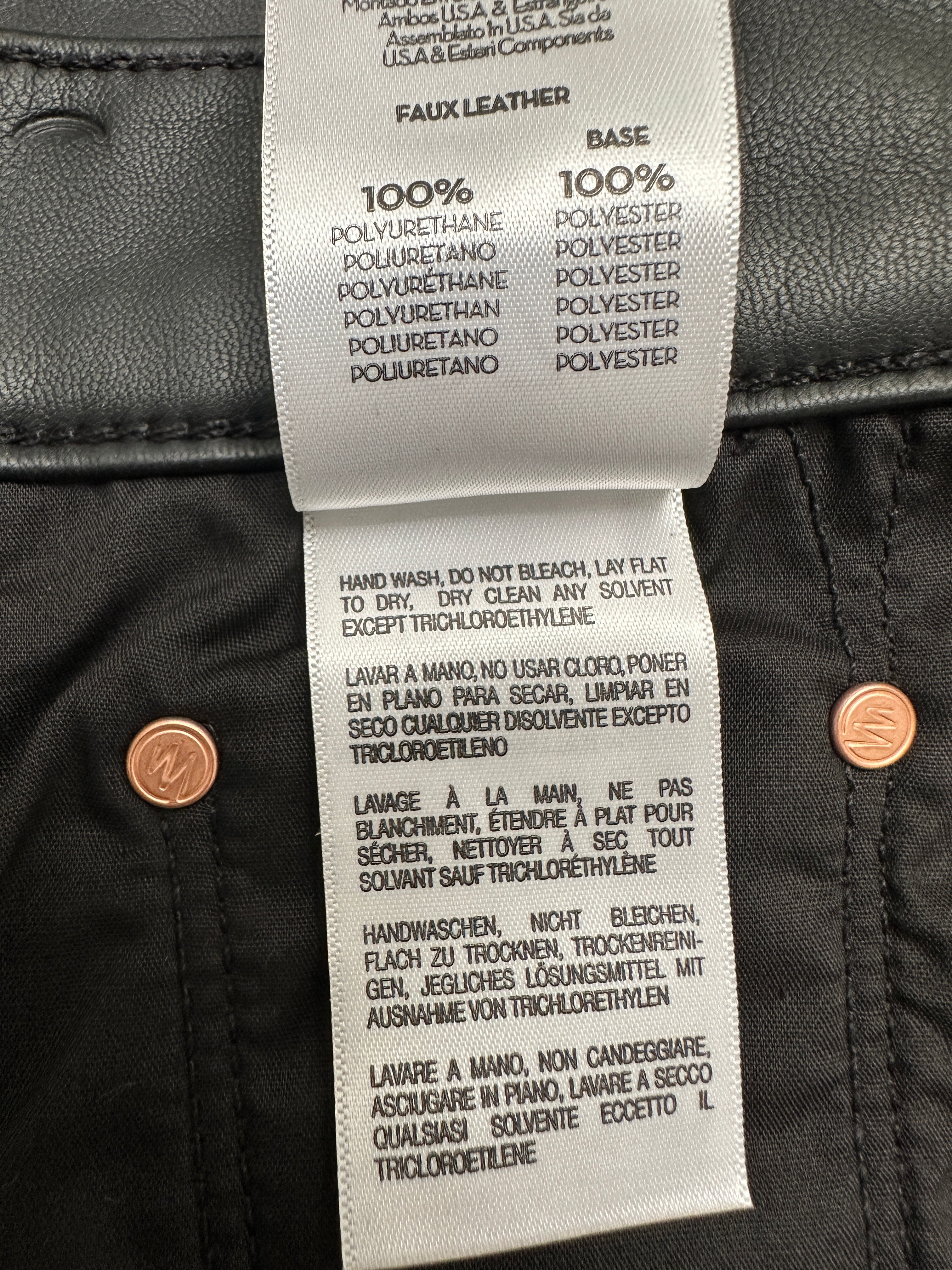 Mother the Rambler zip ankle black faux leather pants - size 27