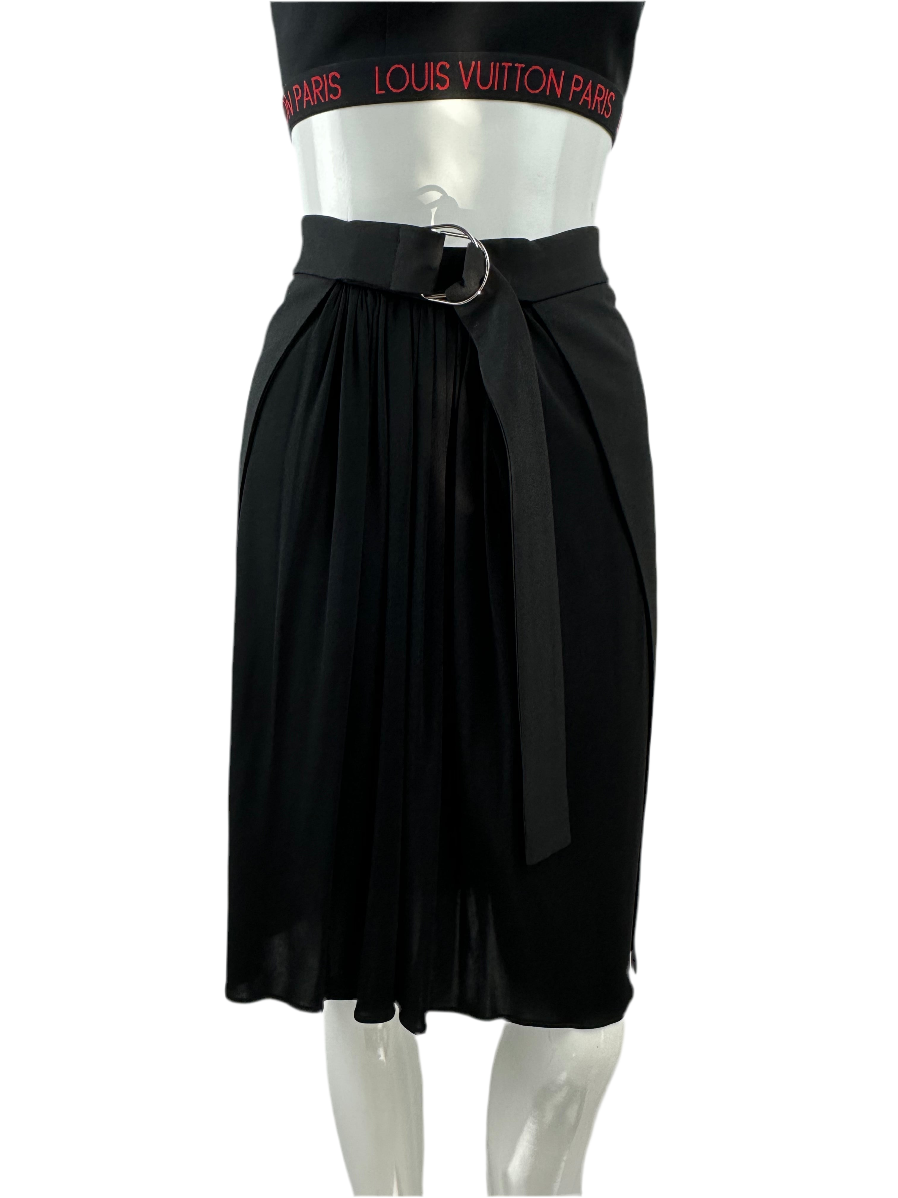 Louis Vuitton Bi-material black skirt - size 34