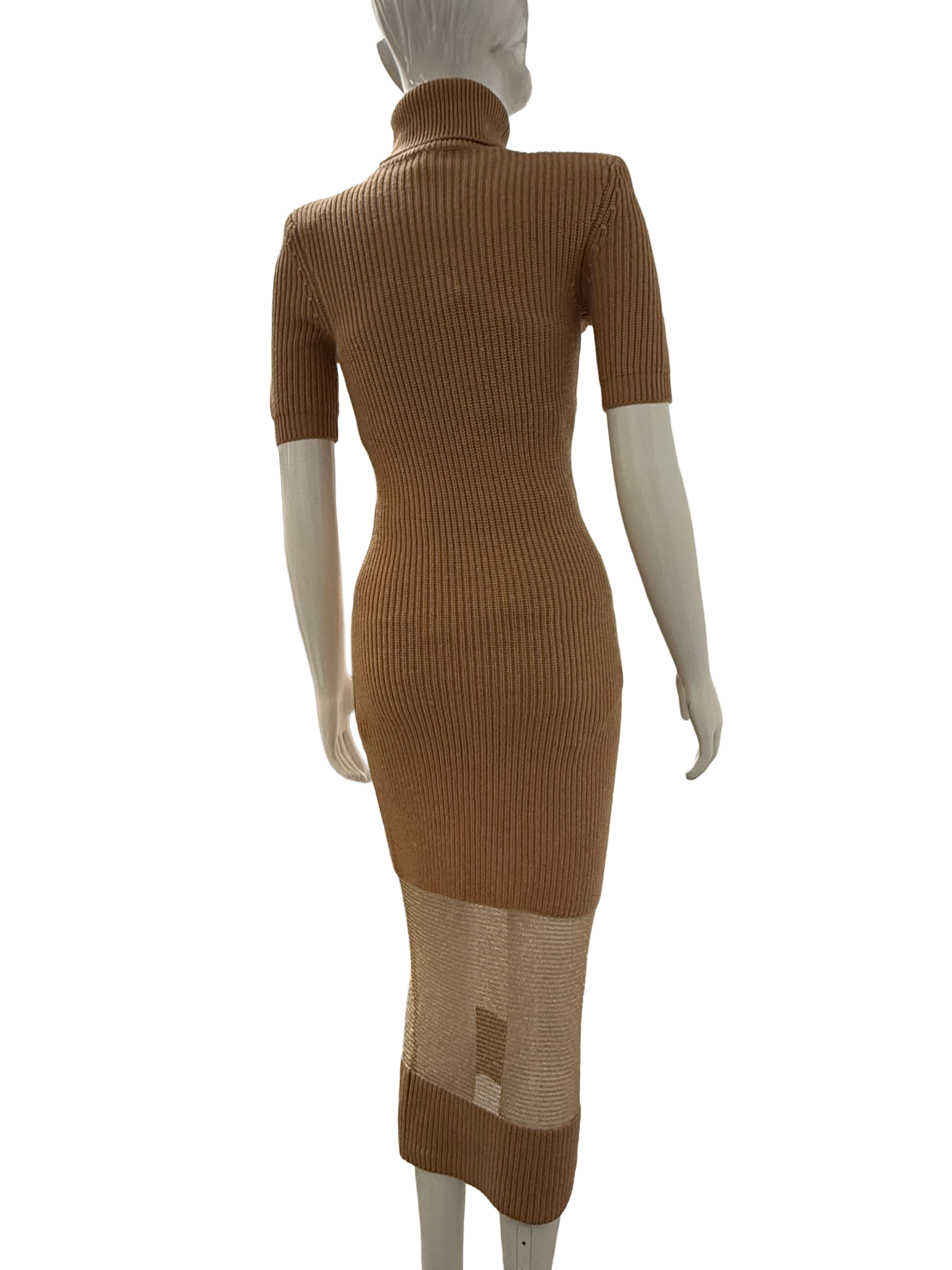 Elisabetta Franchi knitted turtleneck maxi dress - size S