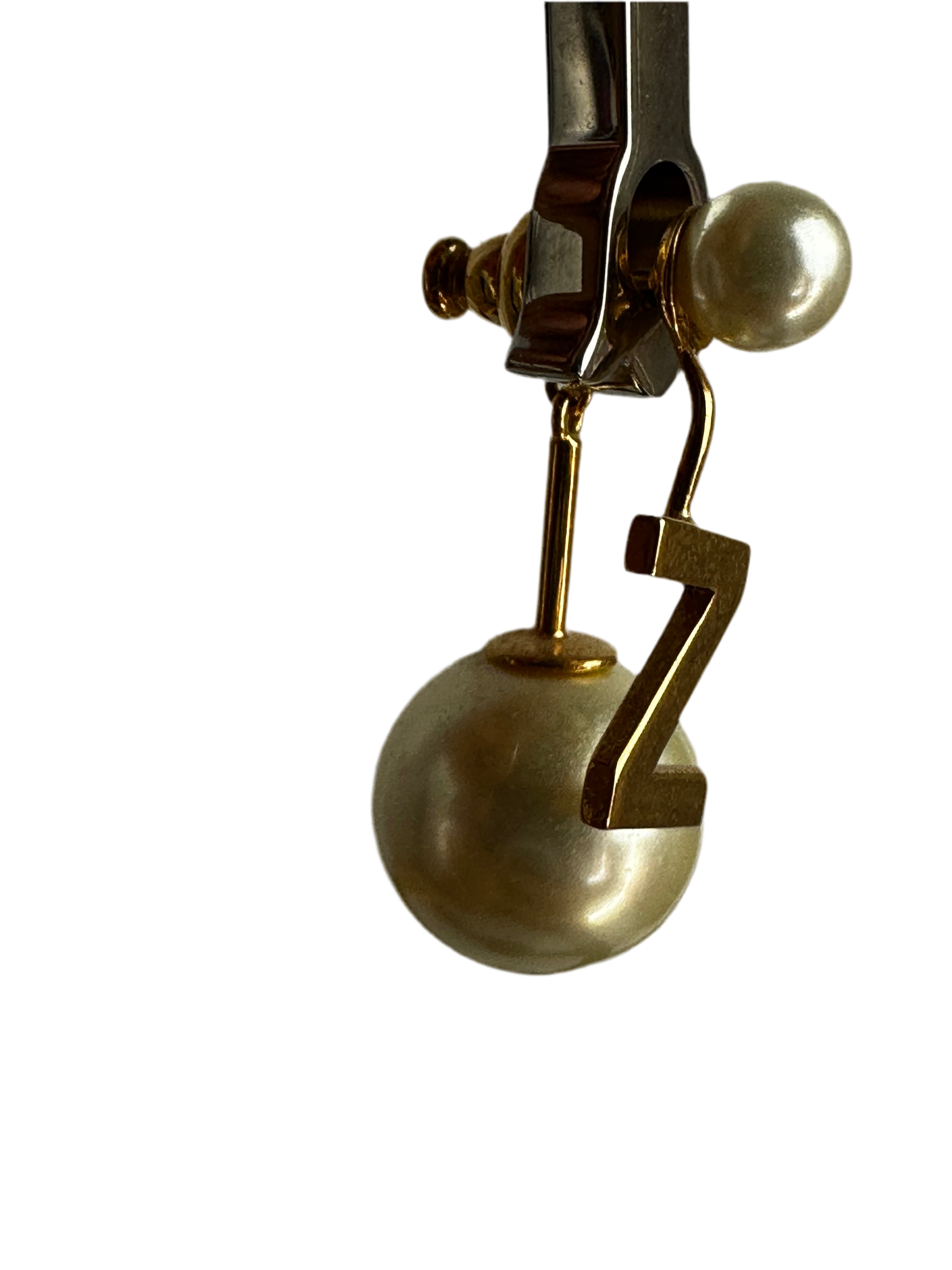 Dior pearl my ABCDior Z tribal earring gold