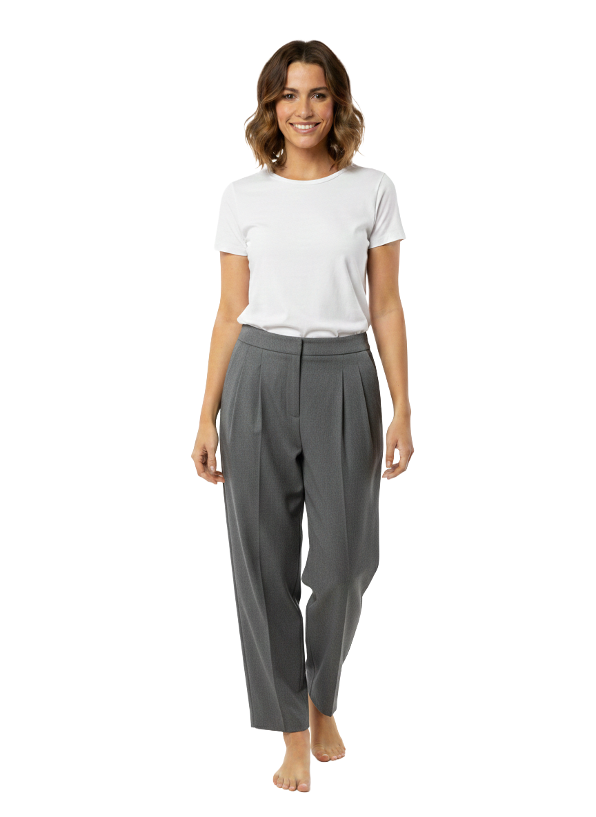 COS grey wool blend tailored trousers - size 38