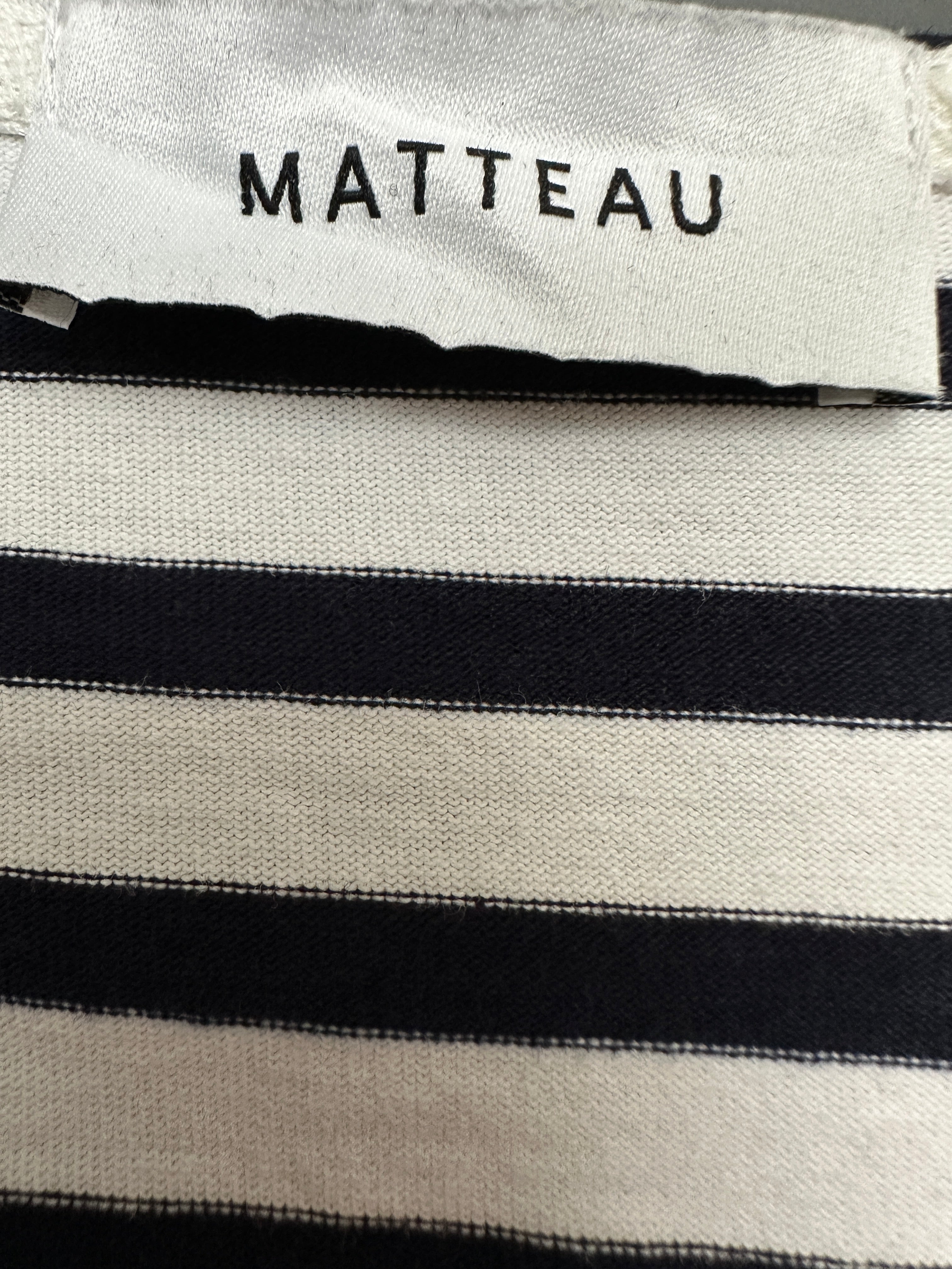 Matteau striped cotton long sleeve top - size M