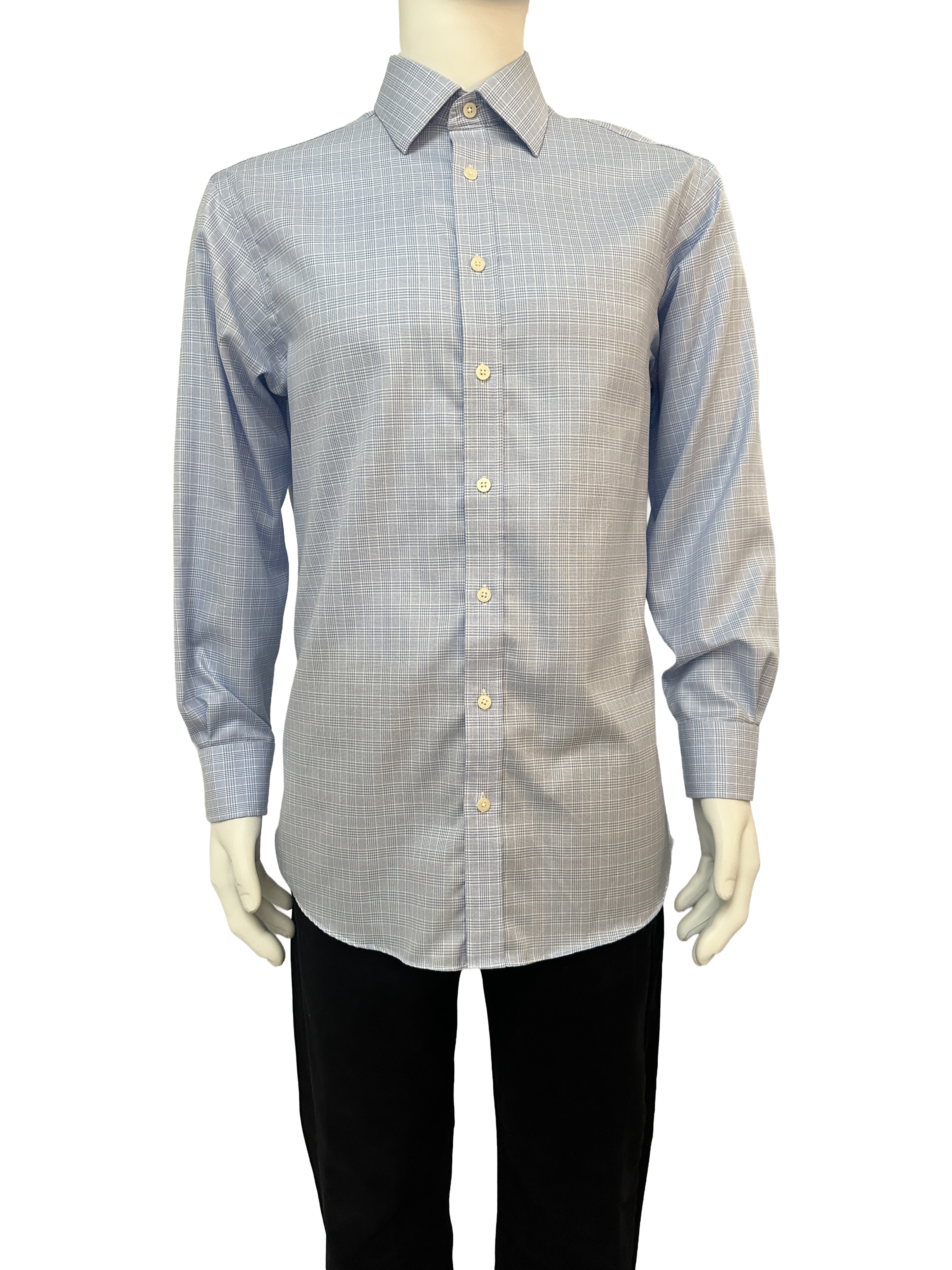 Charles Tyrwhitt blue check non-iron dress shirt - size L