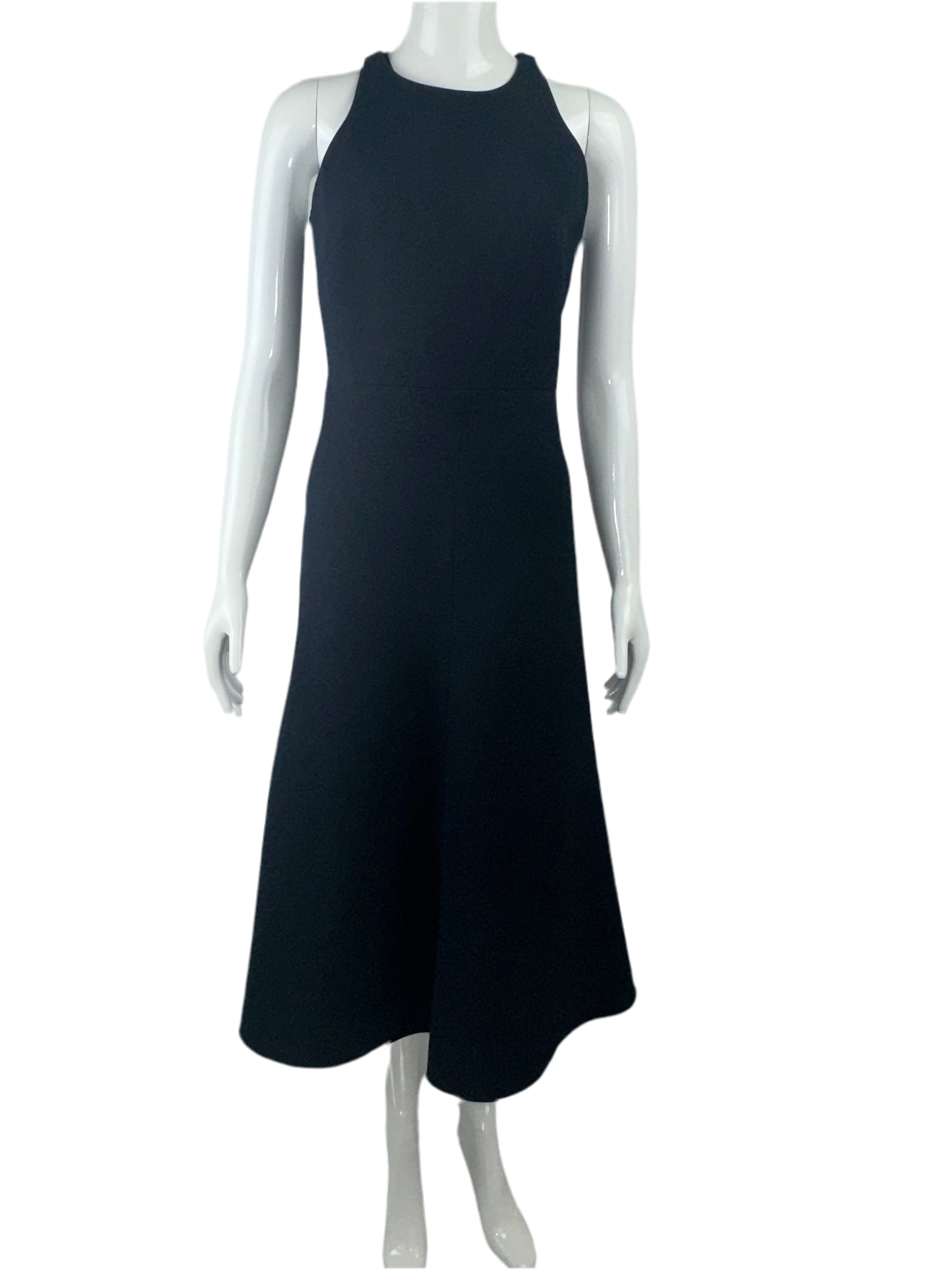 Dior sleeveless midnight blue dress in wool/silk - size 36 FR
