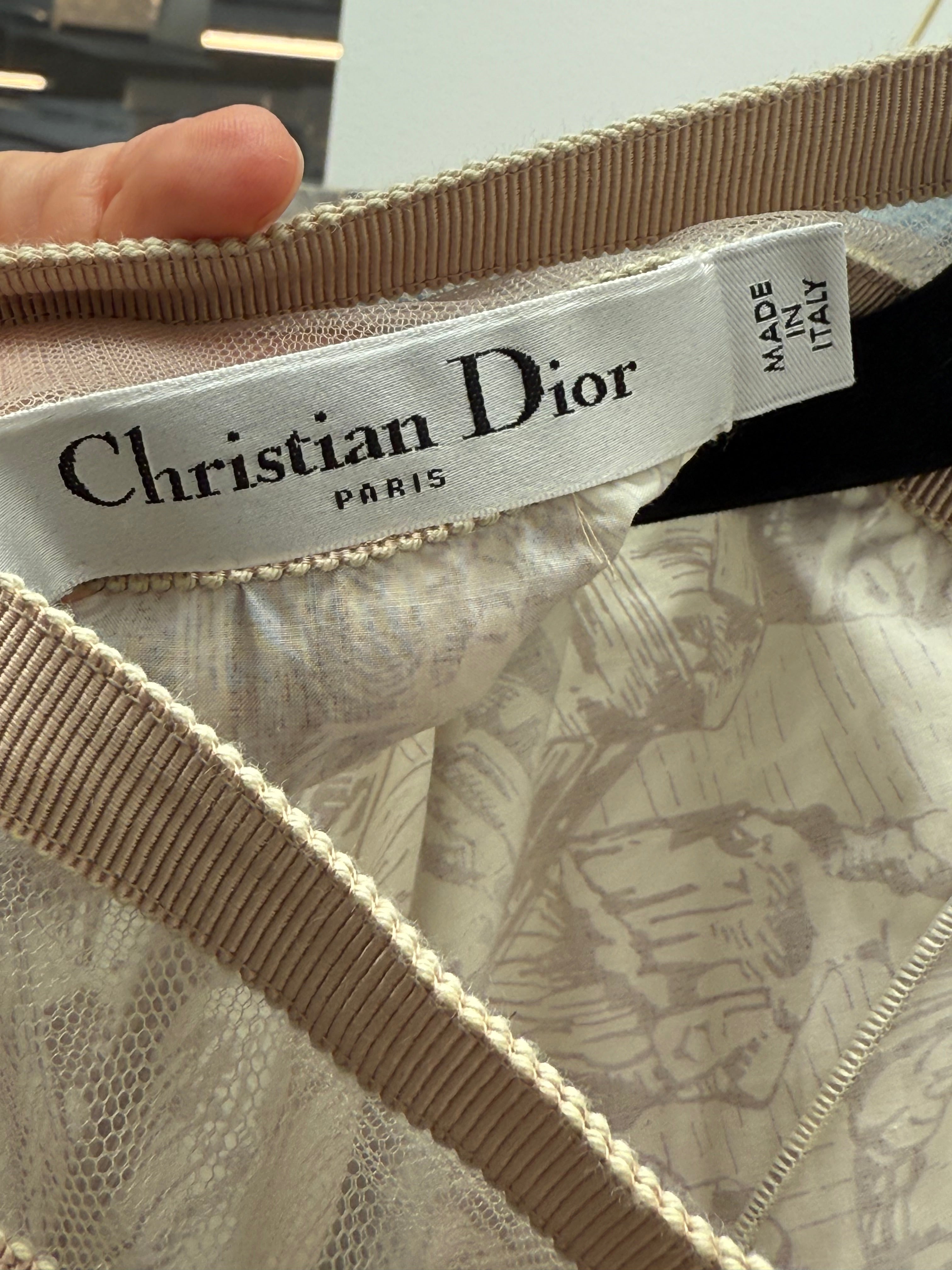 Dior cream pleated long skirt - size 40