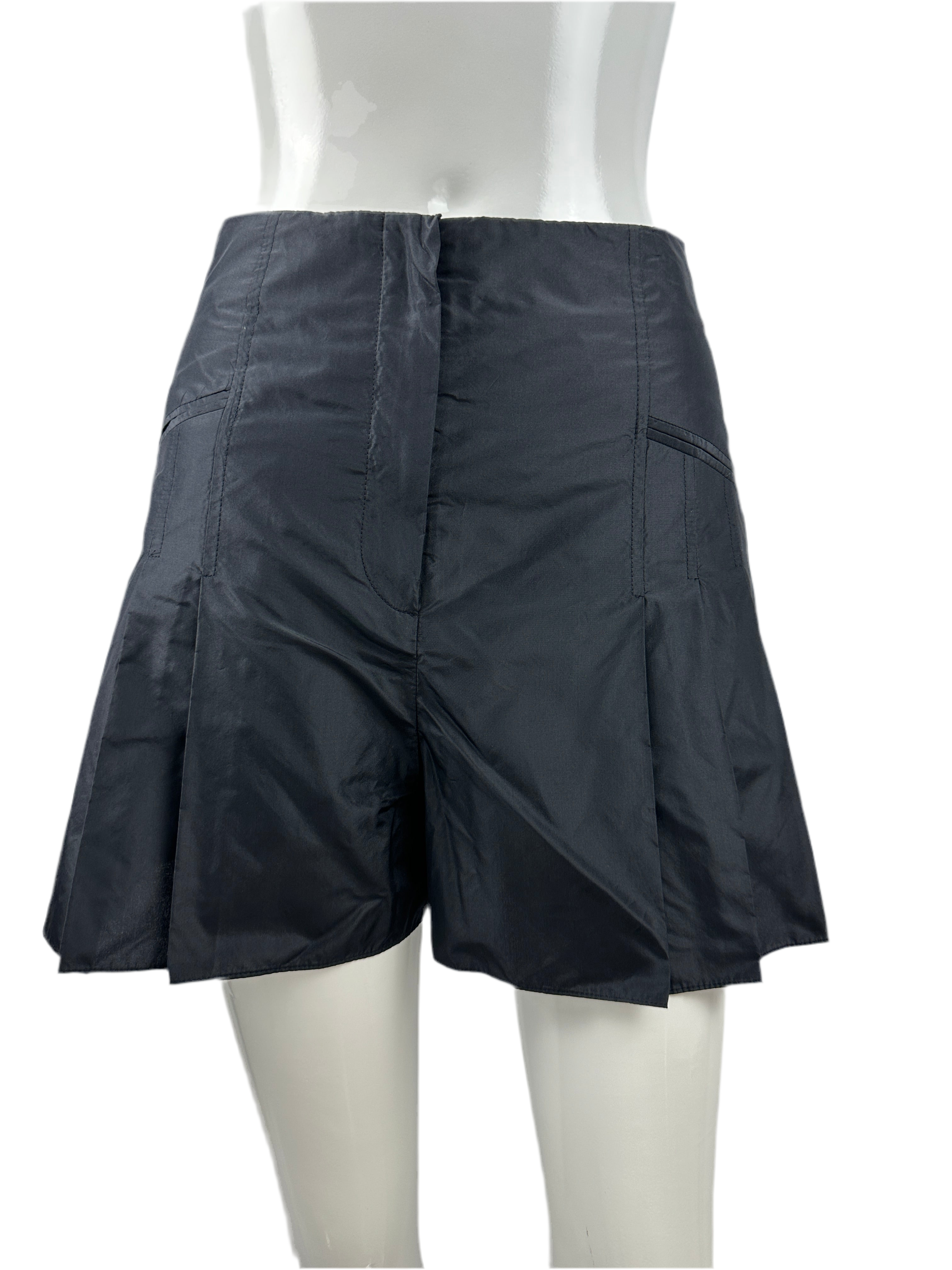 Dior navy blue tafta shorts with pleated effect - size 36