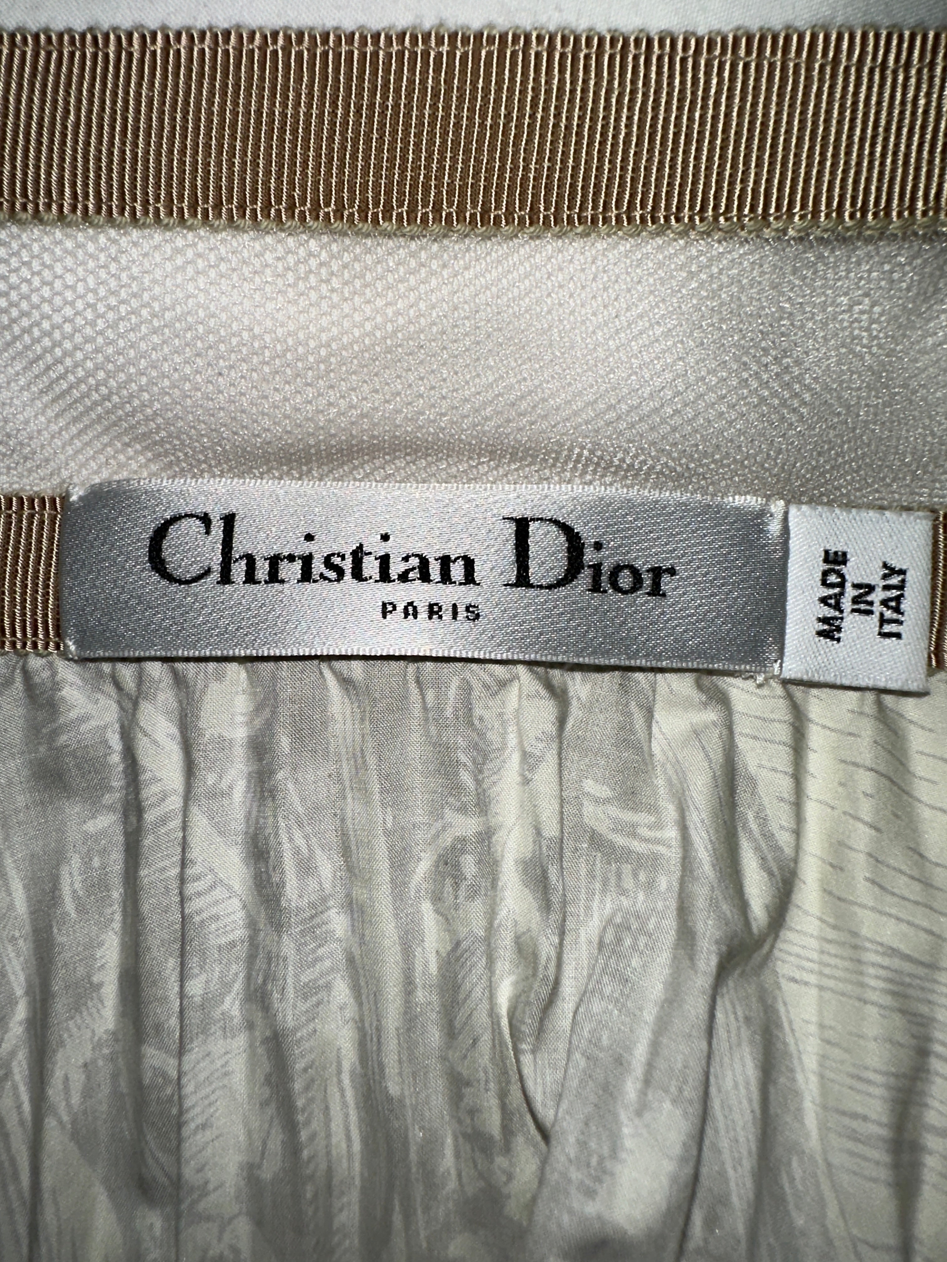 Dior cream pleated long skirt - size 34
