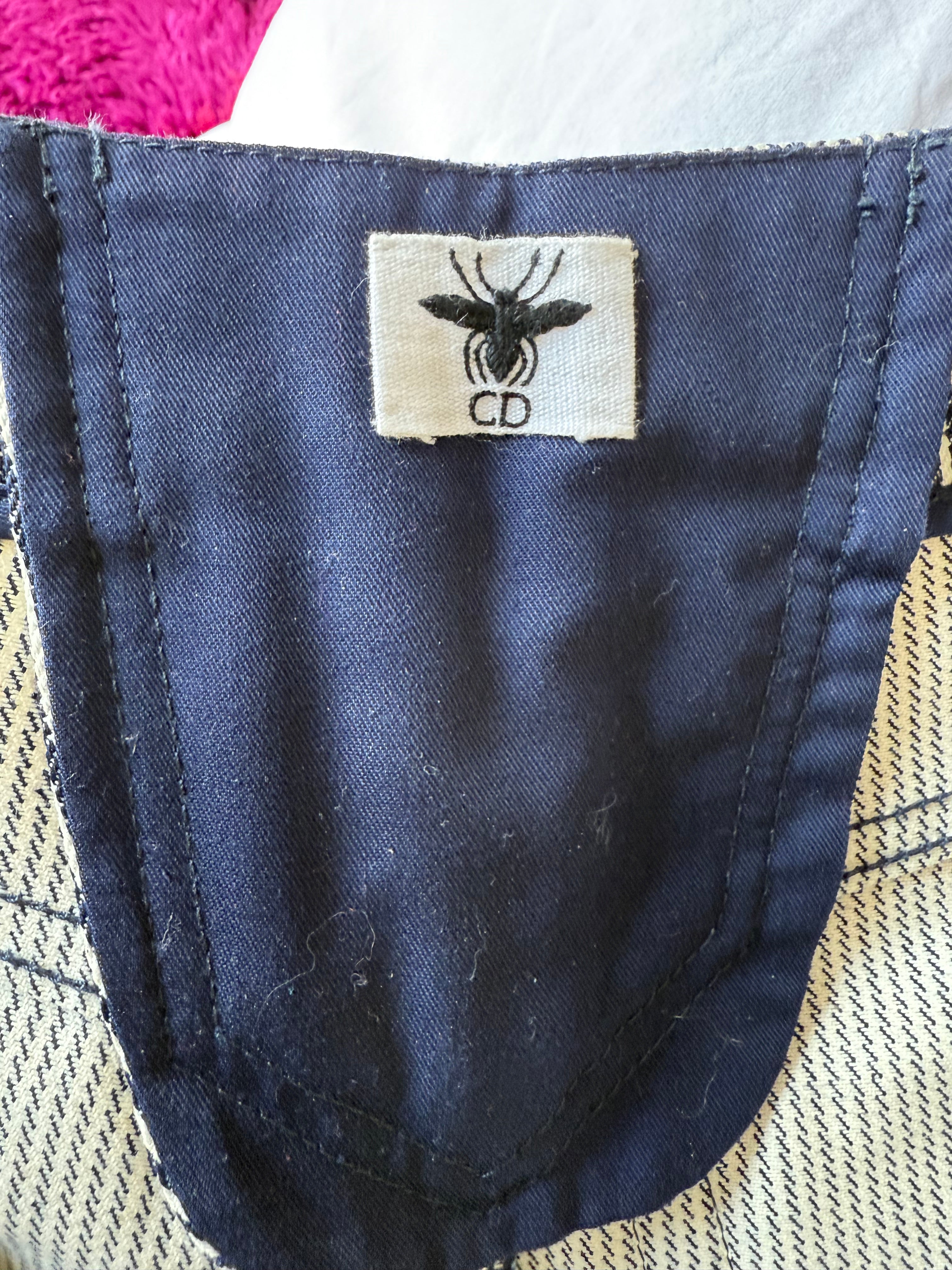 Dior black and white striped denim shorts - size 34