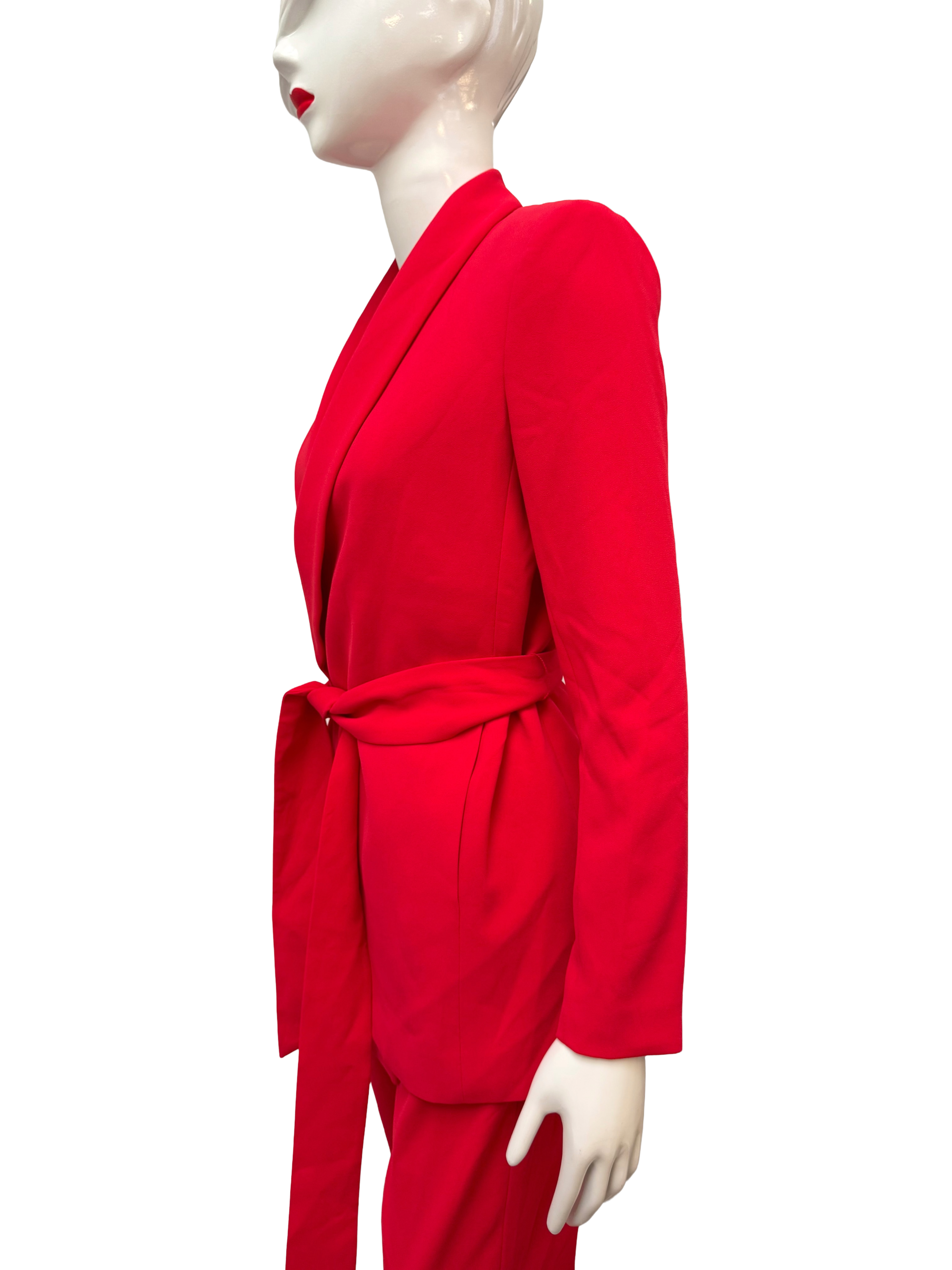 Alice + Olivia red draped belted blazer - size XS