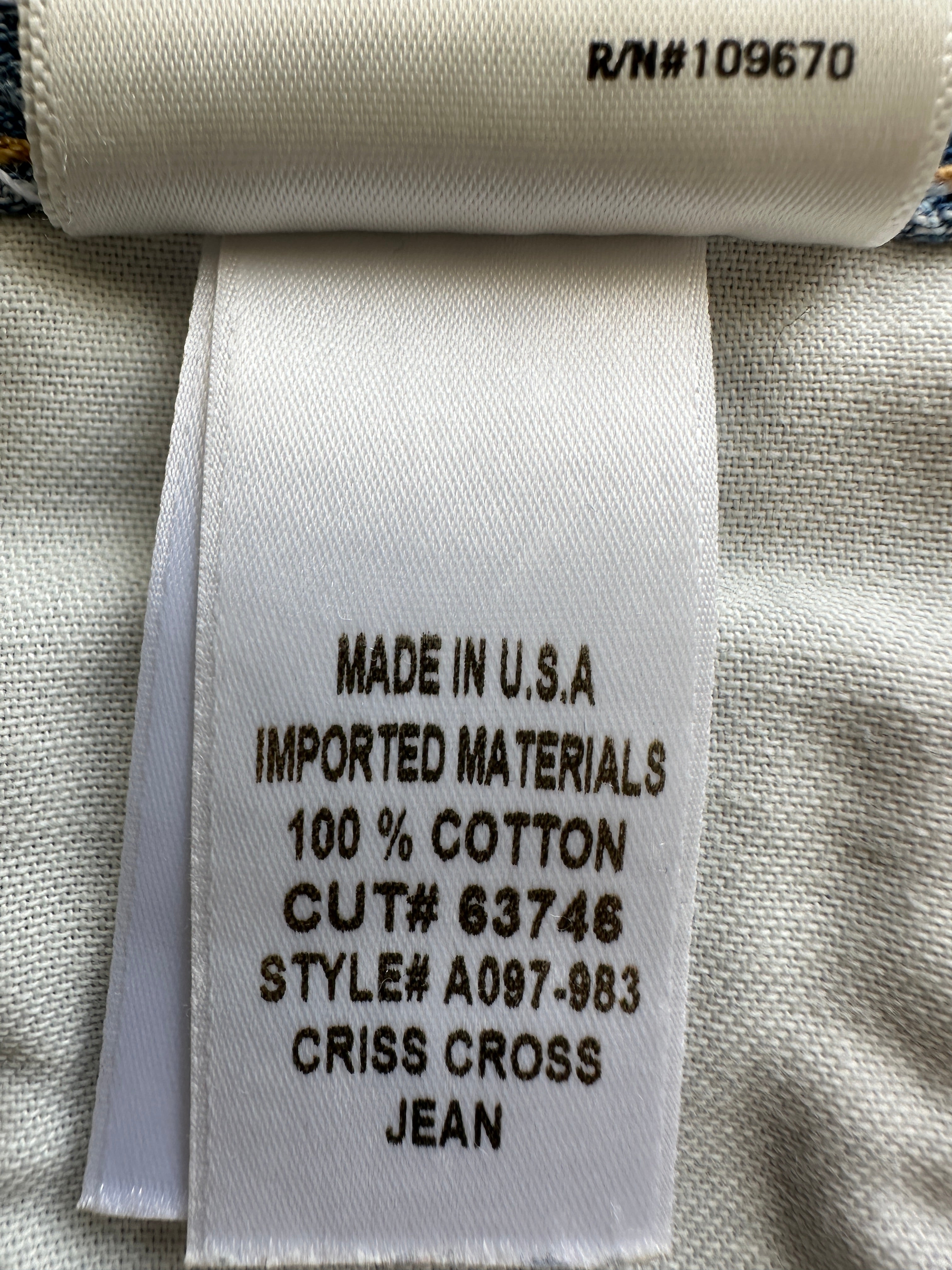 Agolde Blue Jean cotton "Criss Cross" - size 24