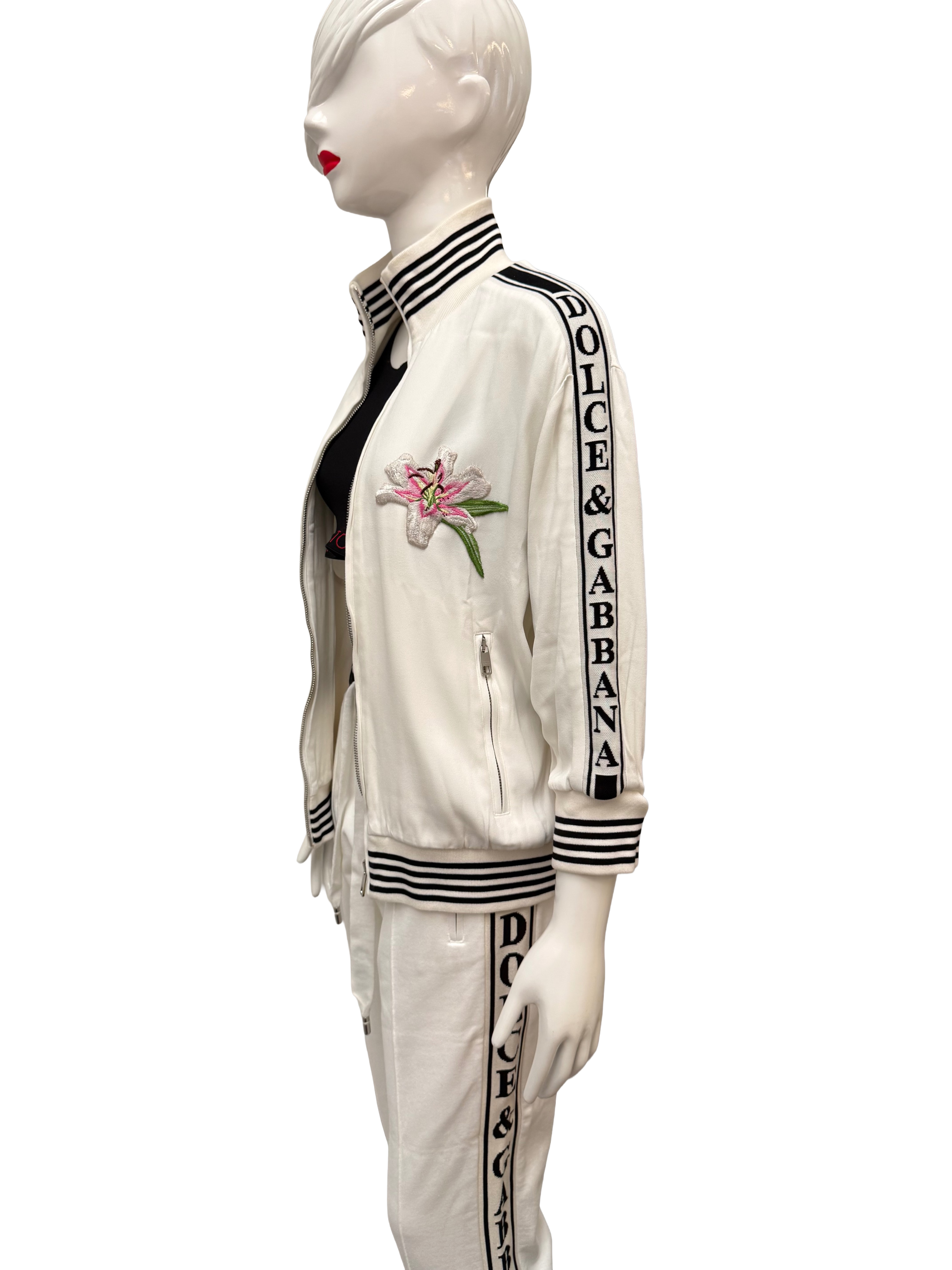 Dolce & Gabbana floral embroidered track jacket - size 38