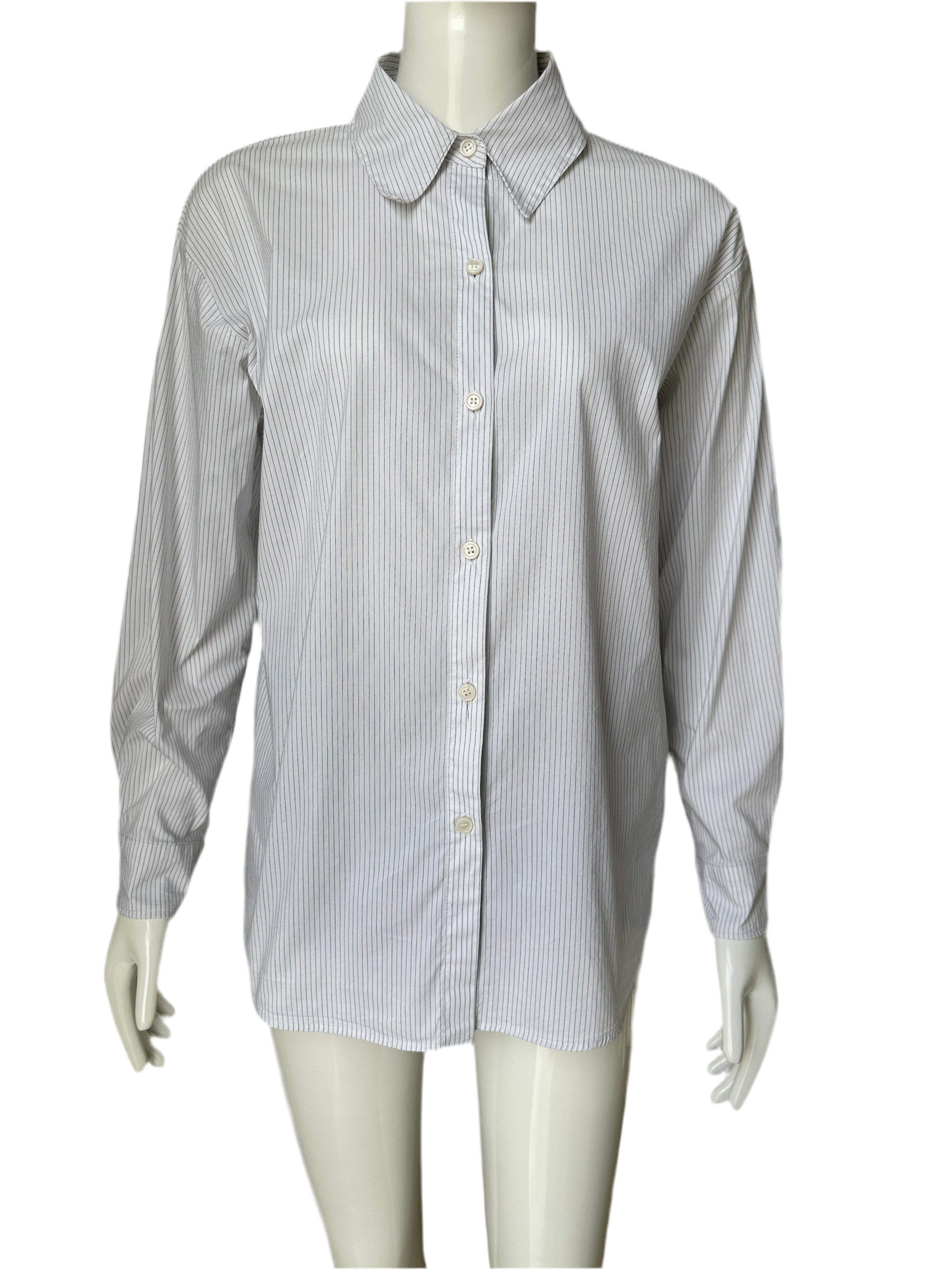 Ba&sh Shirt cotton white and blue stripes - size 32
