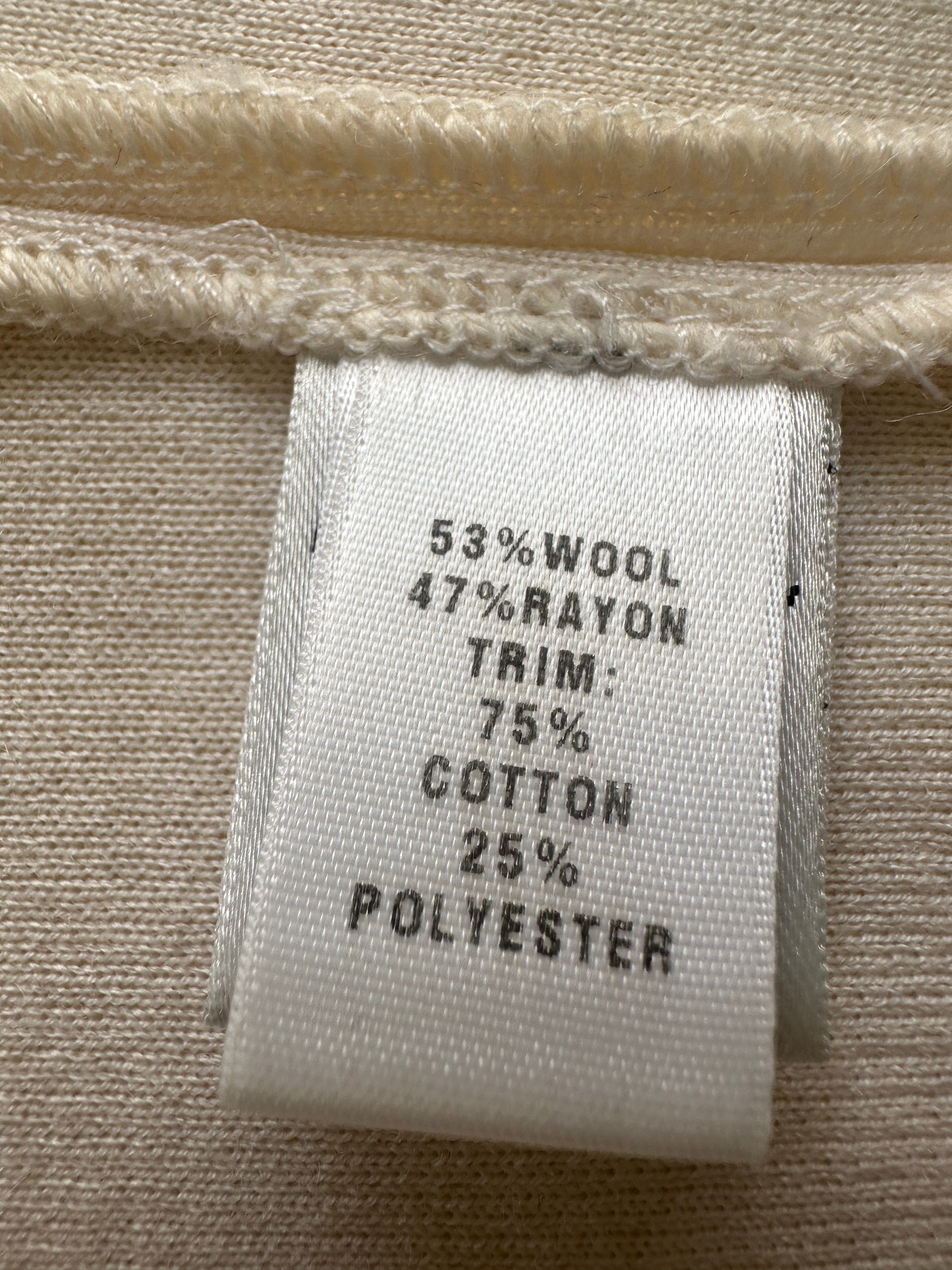 St.John cream cardigan with grey-brown ruffles - size 36