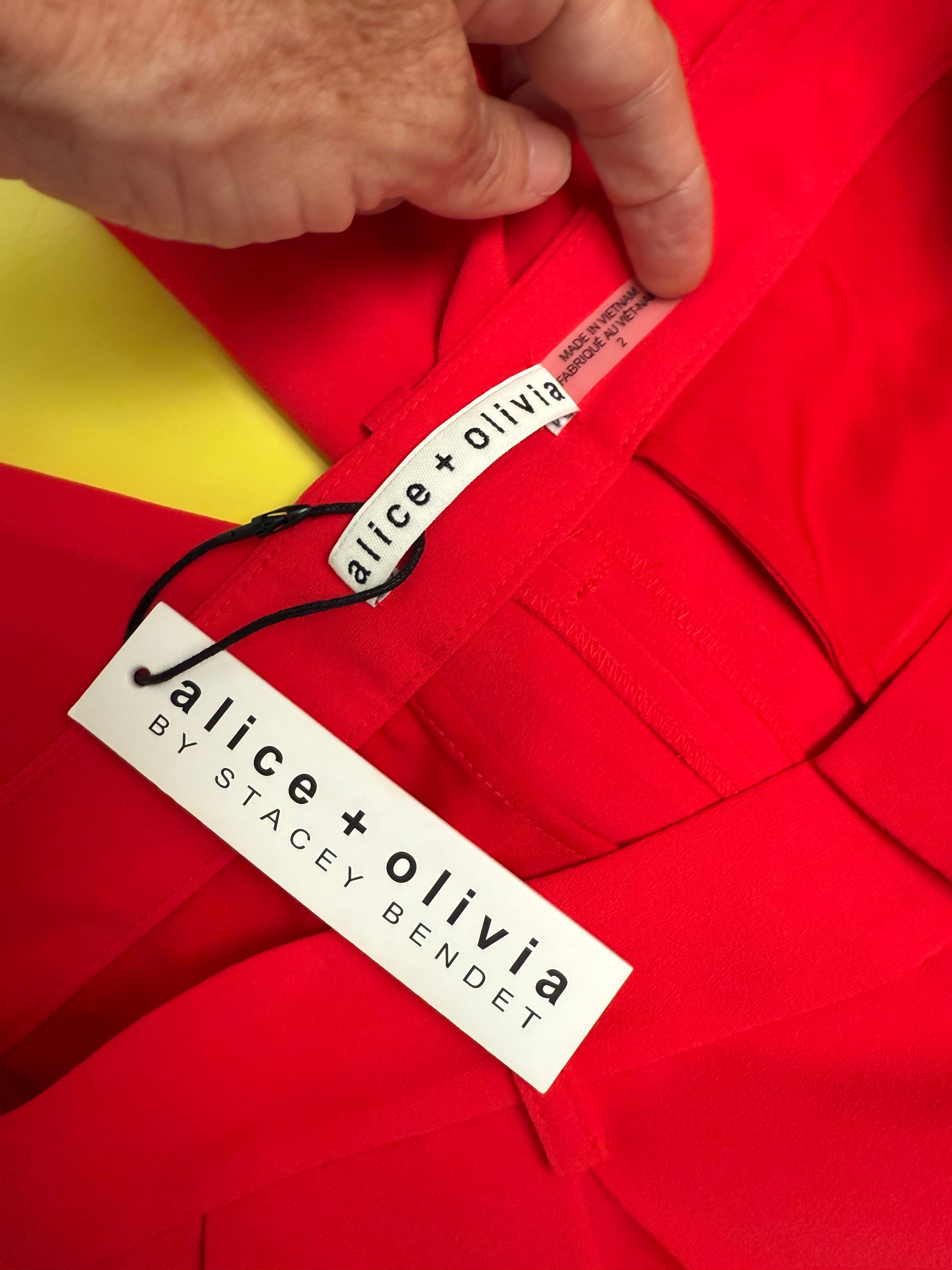 Alice + Olivia red tailored pants - size 2
