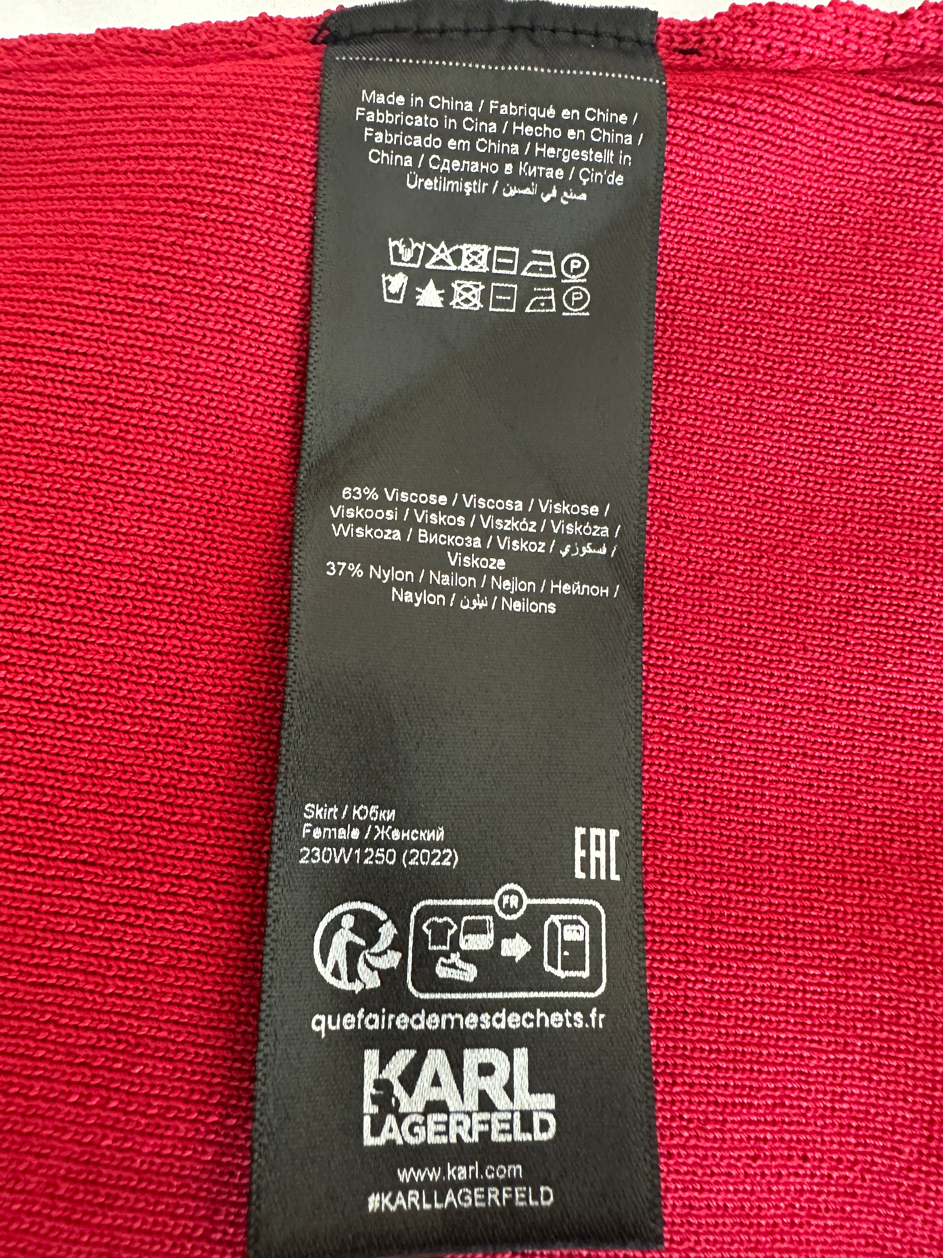 Karl Lagerfeld short red skirt with side slit - size 40