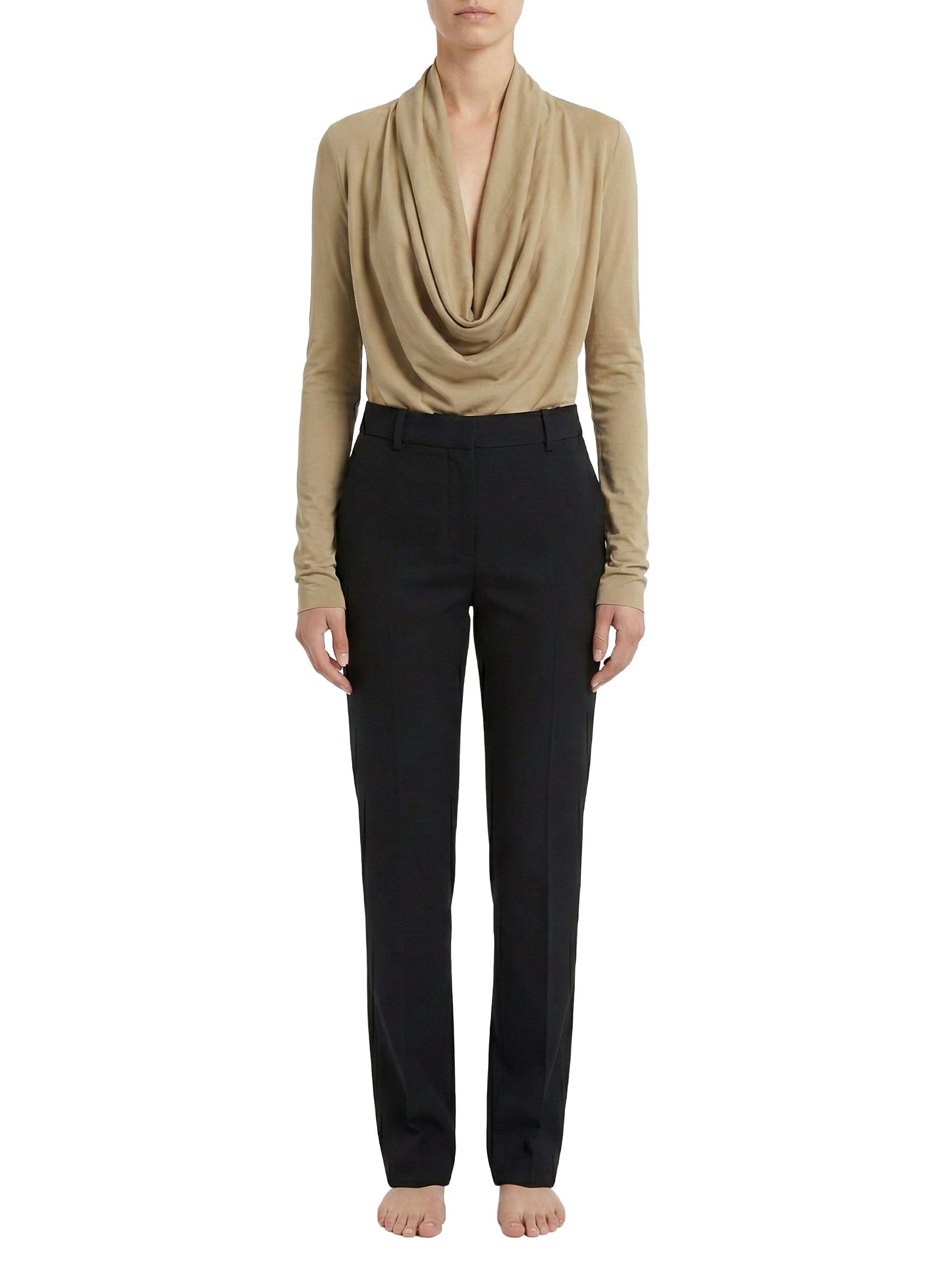 AWAKE Mode draped wool sculptural top - size 38