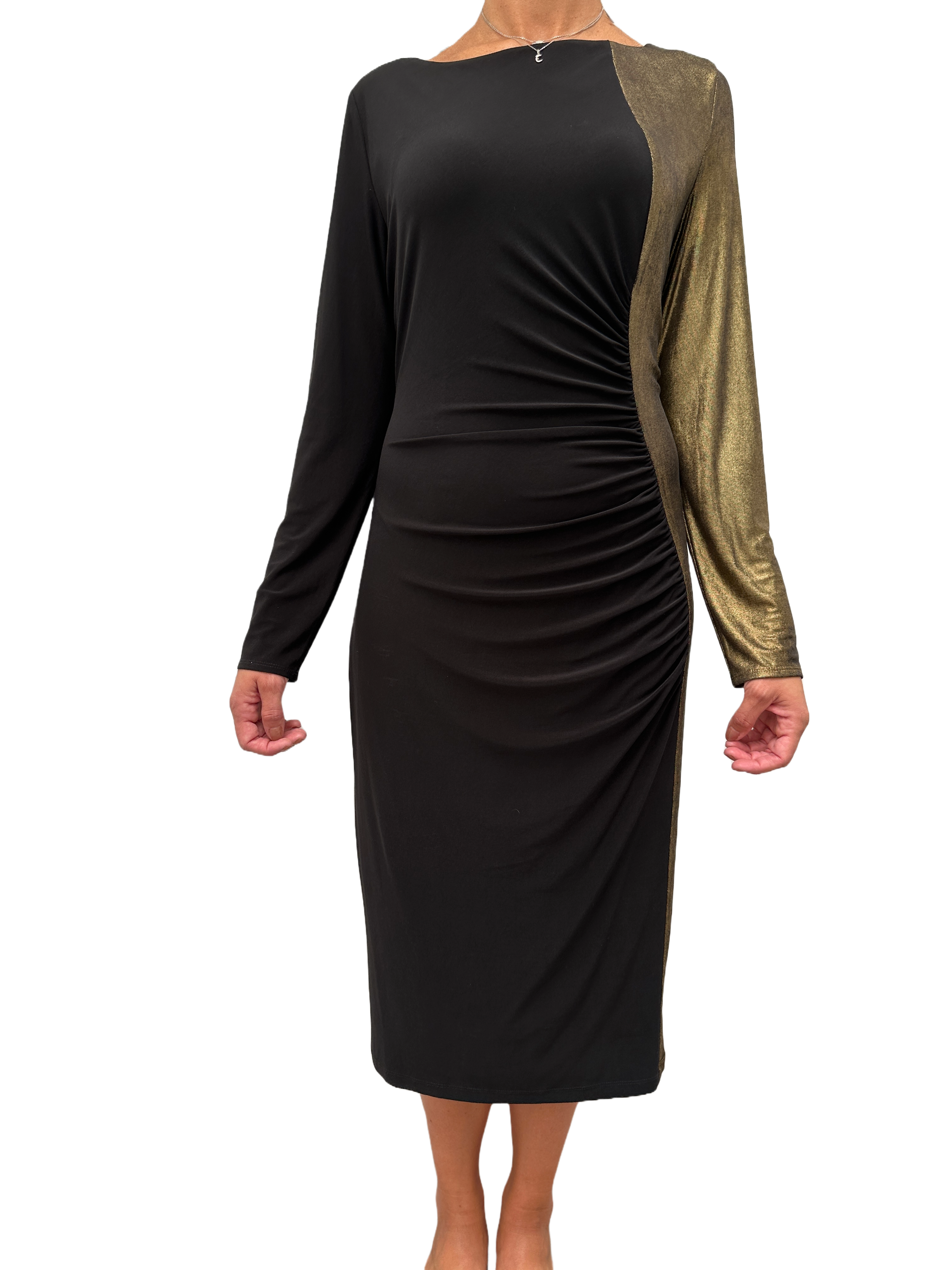 Anne Klein black and gold dress - size 40