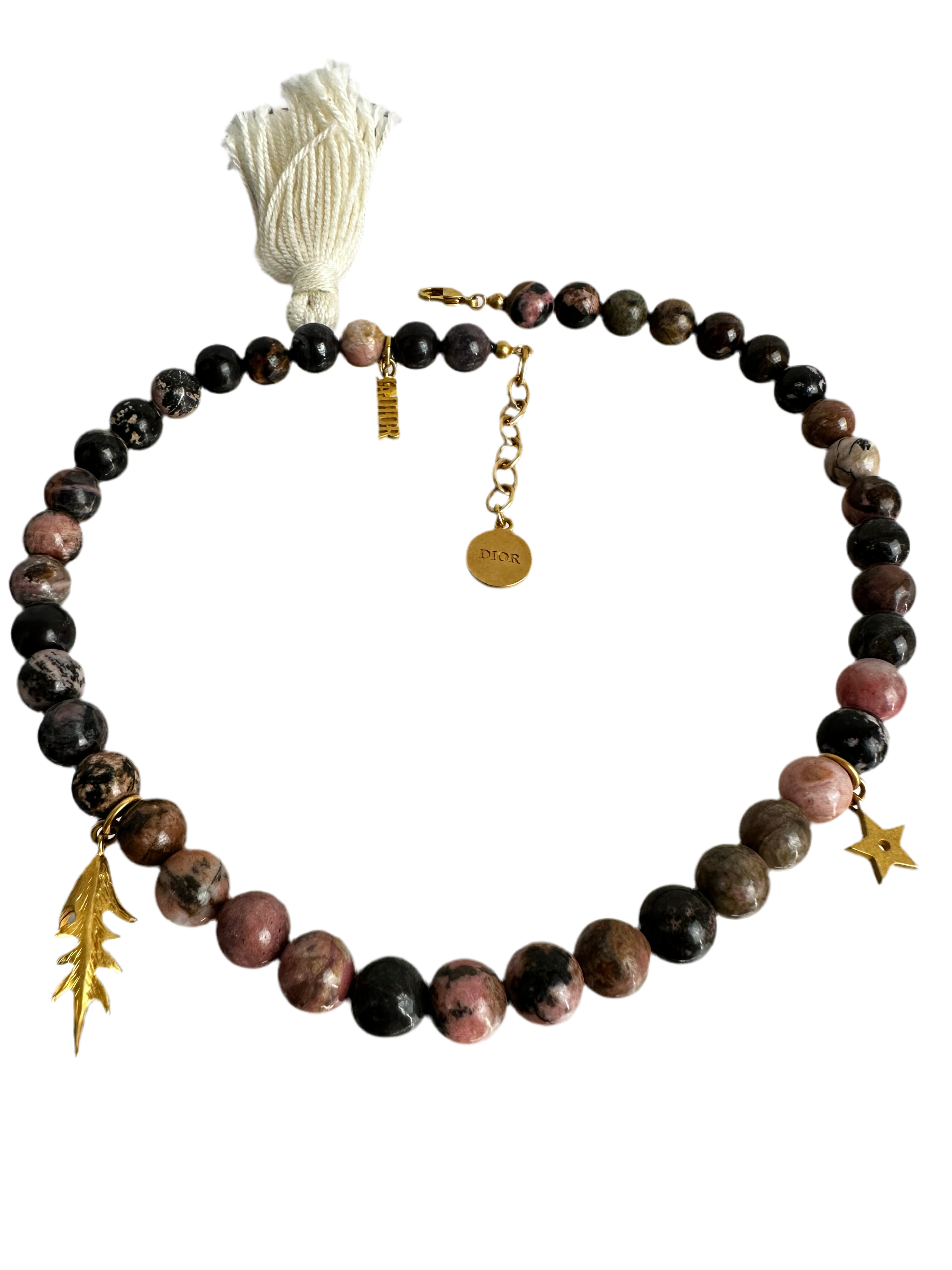 Dior garden pink jade choker necklace