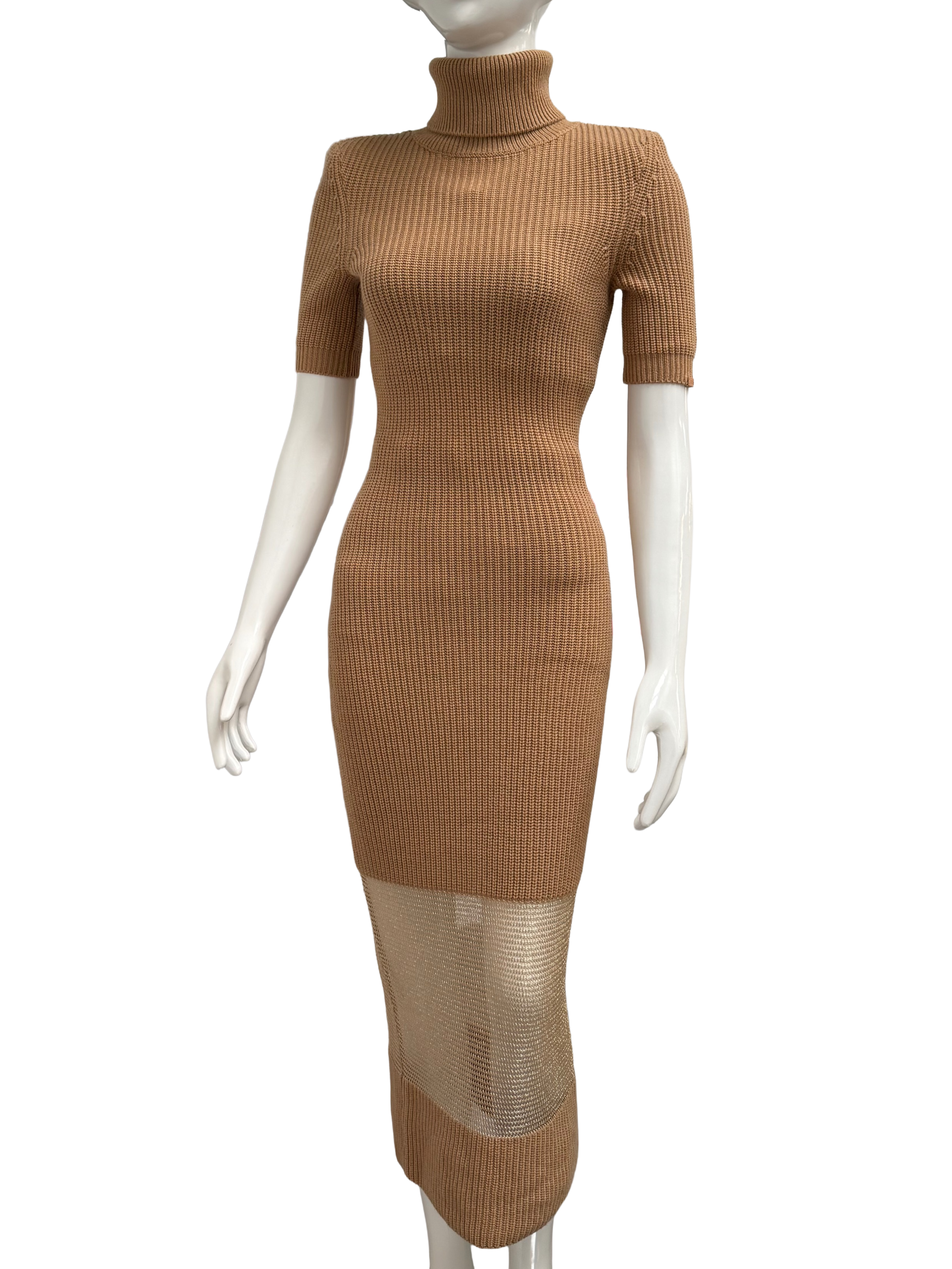 Elisabetta Franchi knitted turtleneck maxi dress - size S