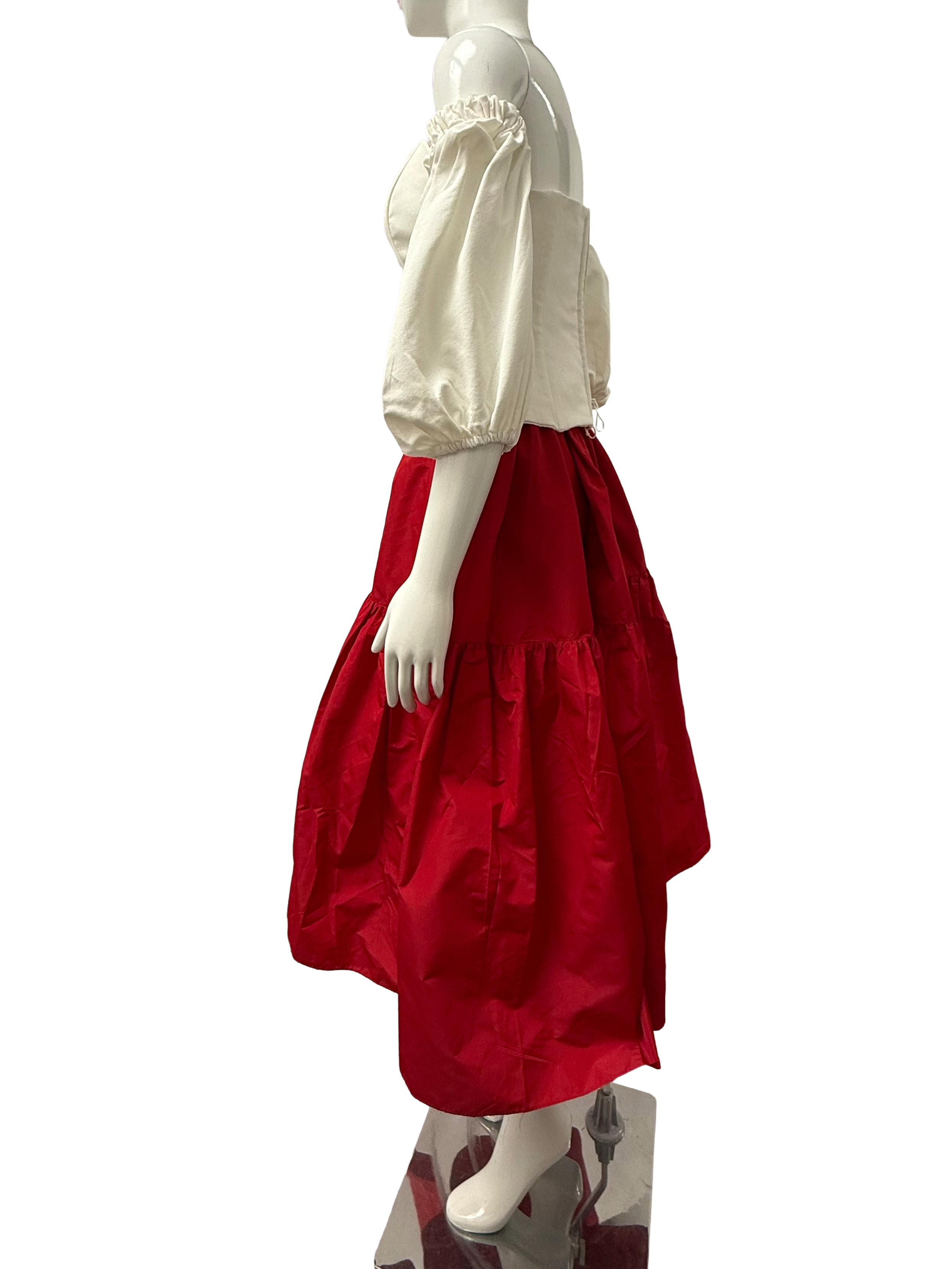 Patou voluminous tiered red skirt - size 40
