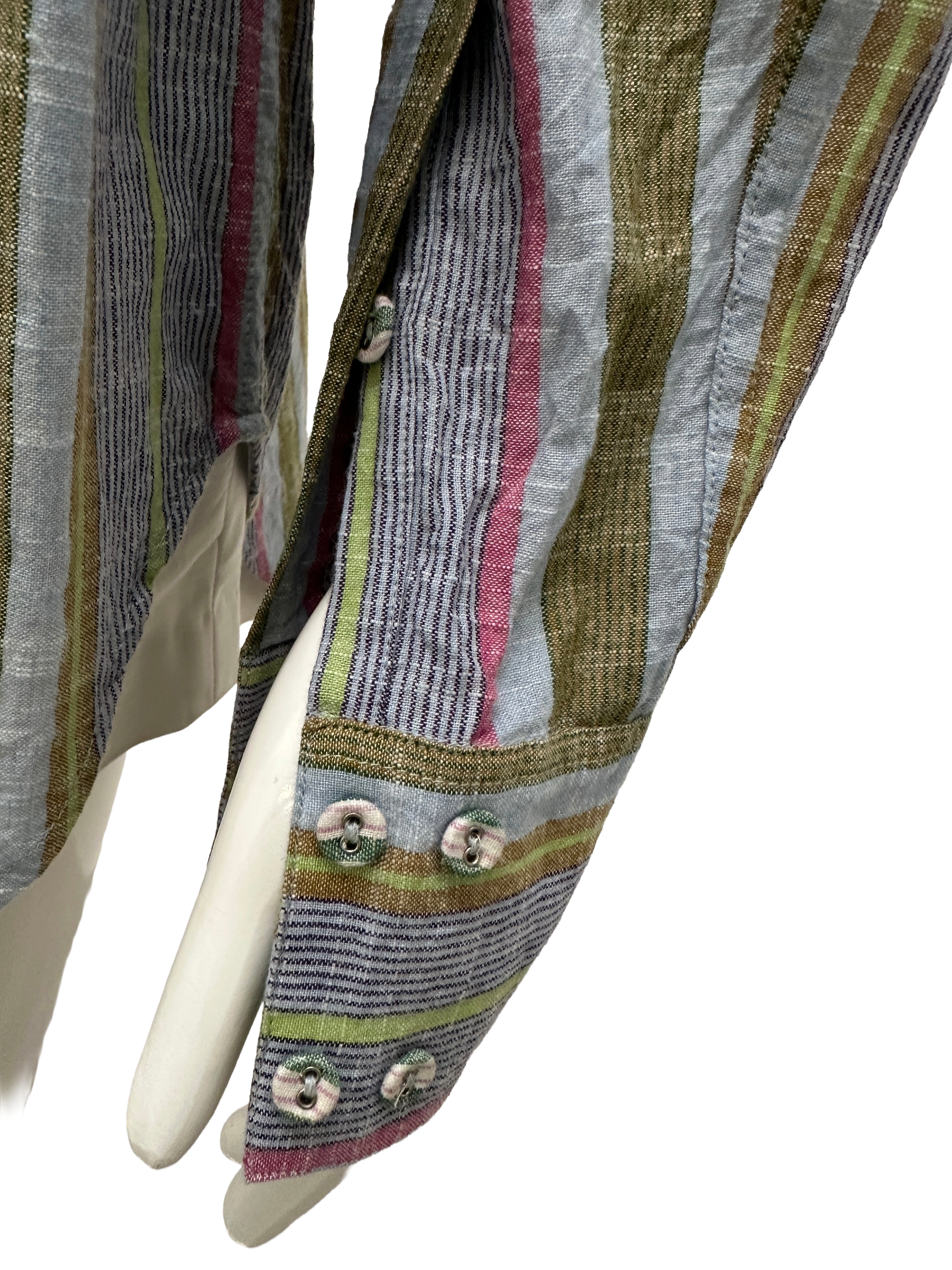 Monoki Striped, colorful cowboy shirt - size 38