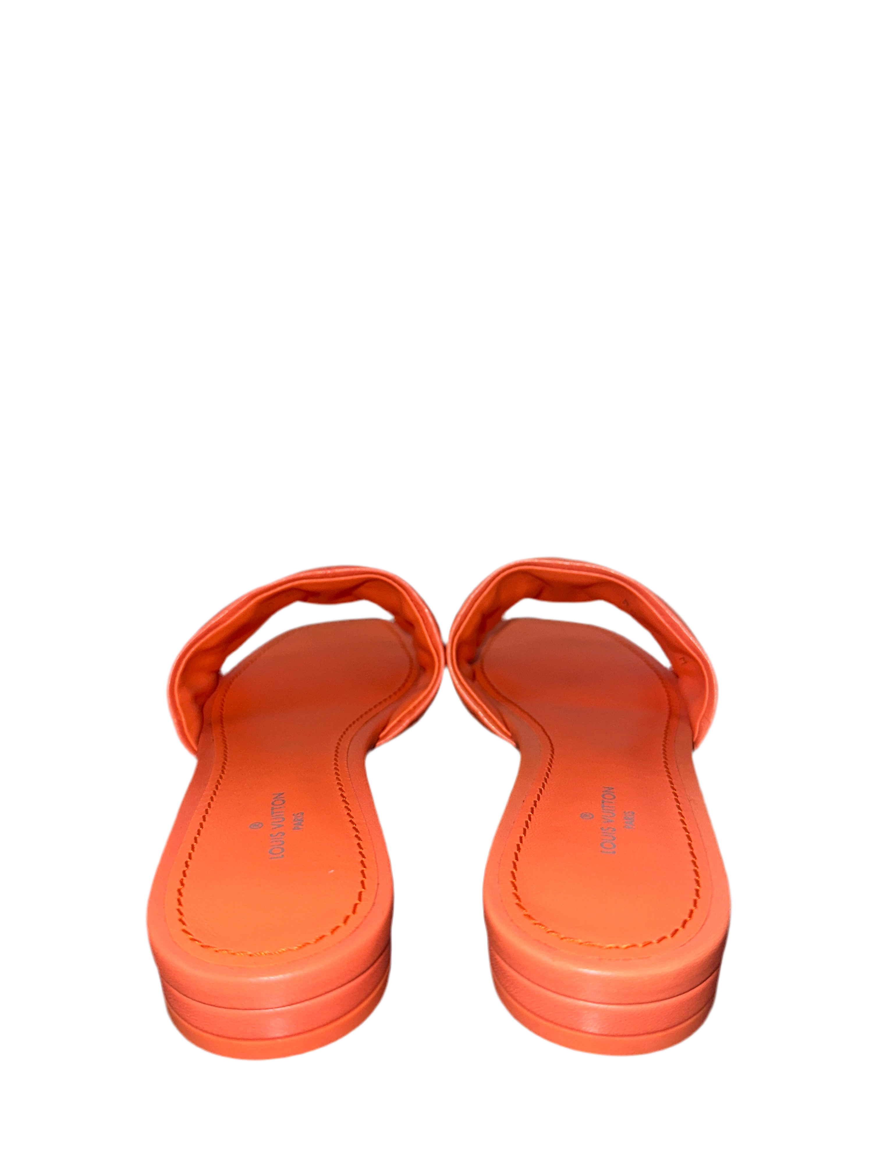 Louis Vuitton Revival flat mule orange monogram pattern - size 36