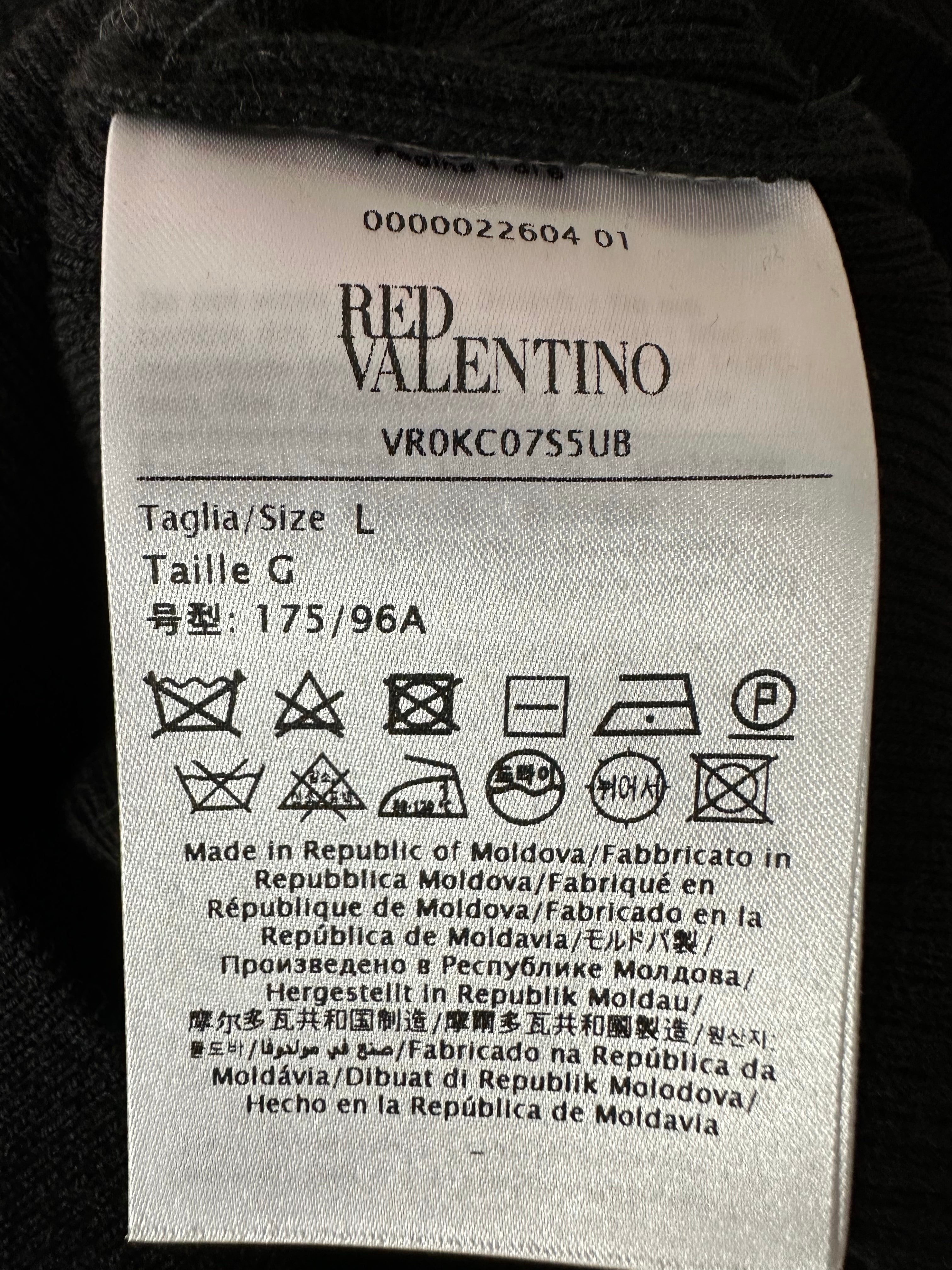 Red Valentino ruffle-sleeve T-shirt - size L