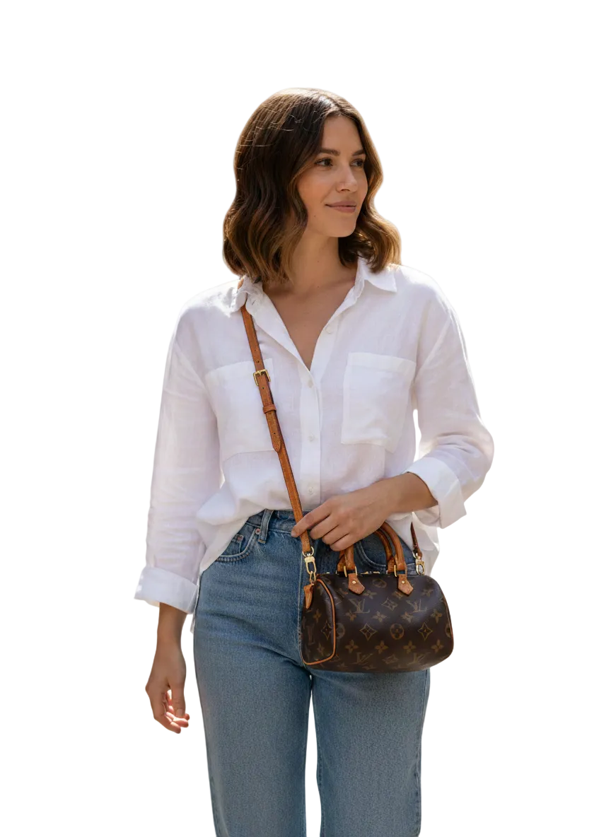 Louis Vuitton mini speedy monogram with shoulder strap