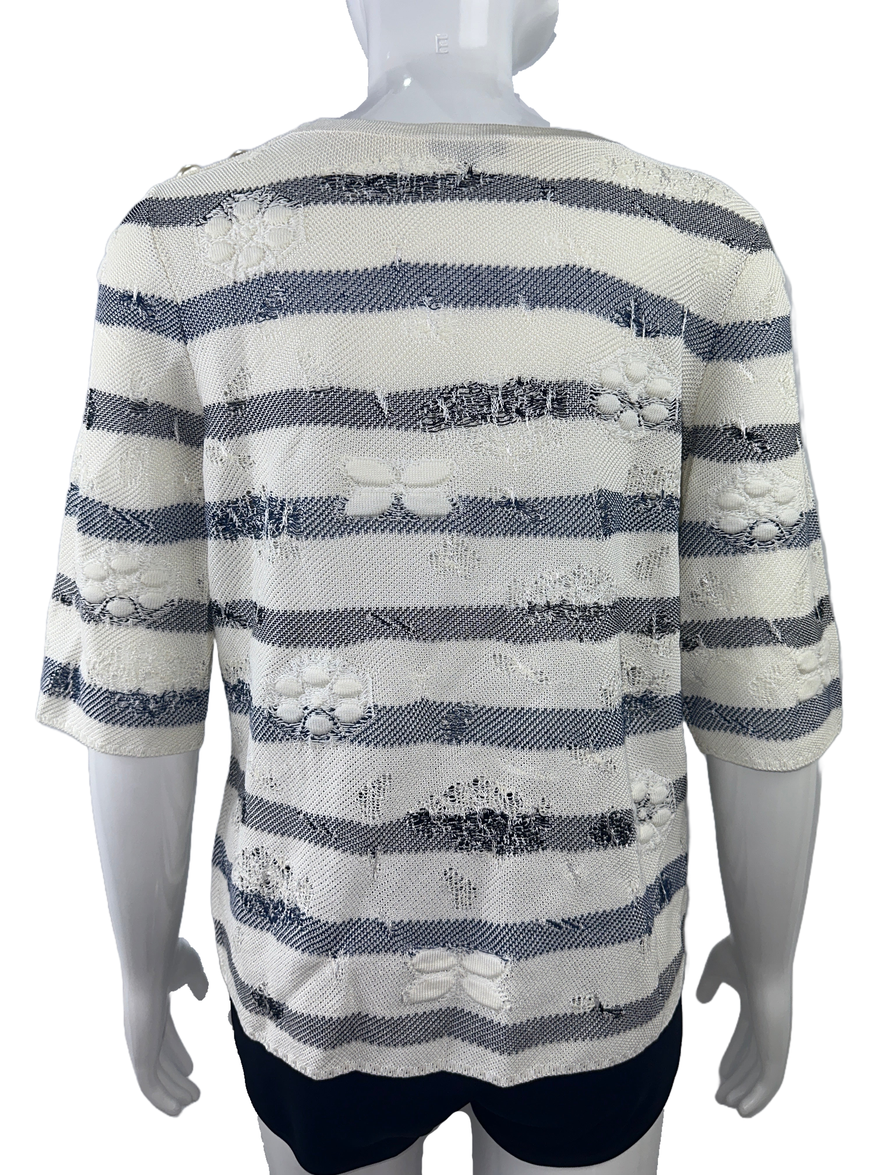 Chanel striped floral details top - size 36
