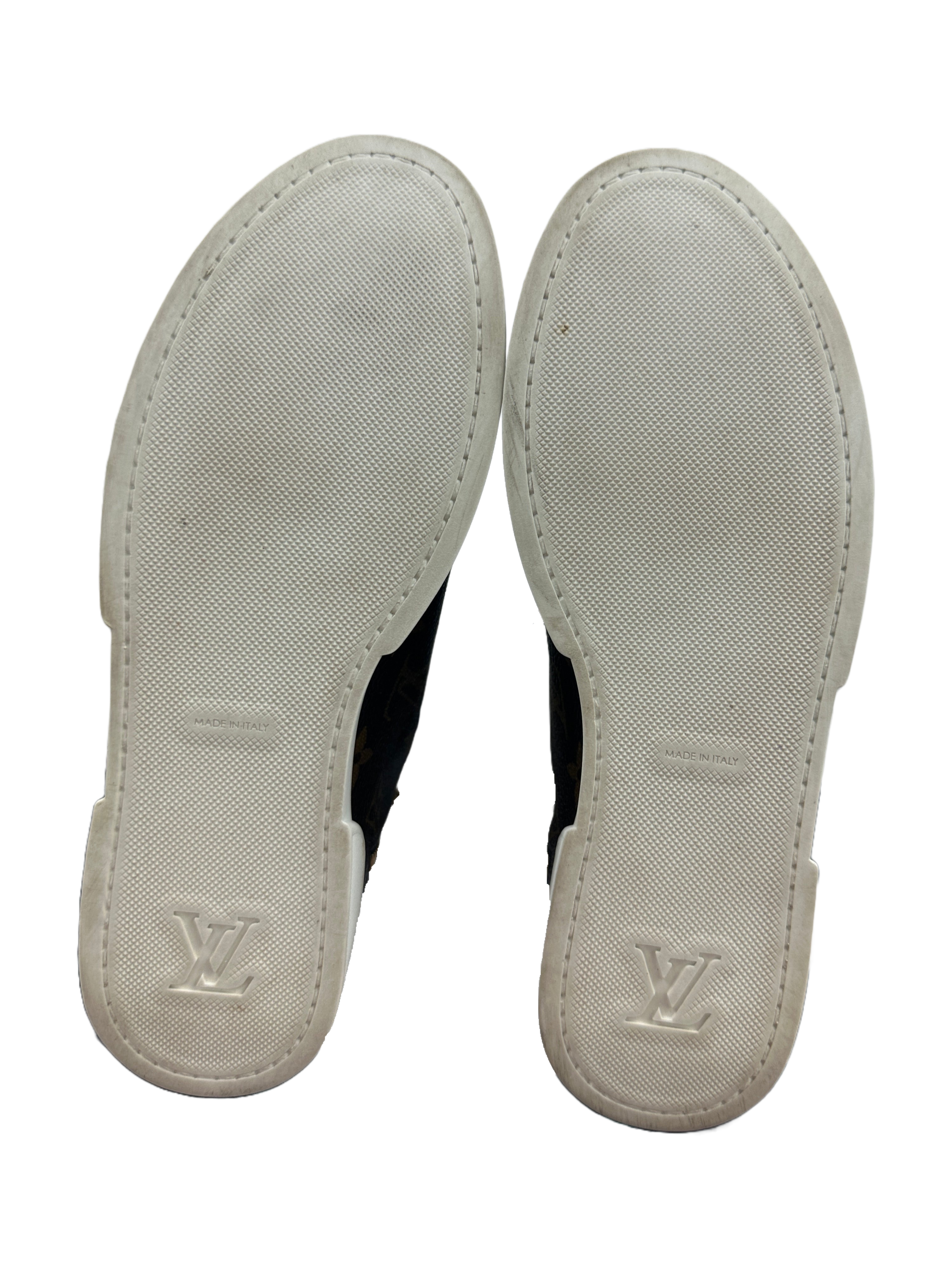 Louis Vuitton calfskin monogram world tour high sneaker - size 36