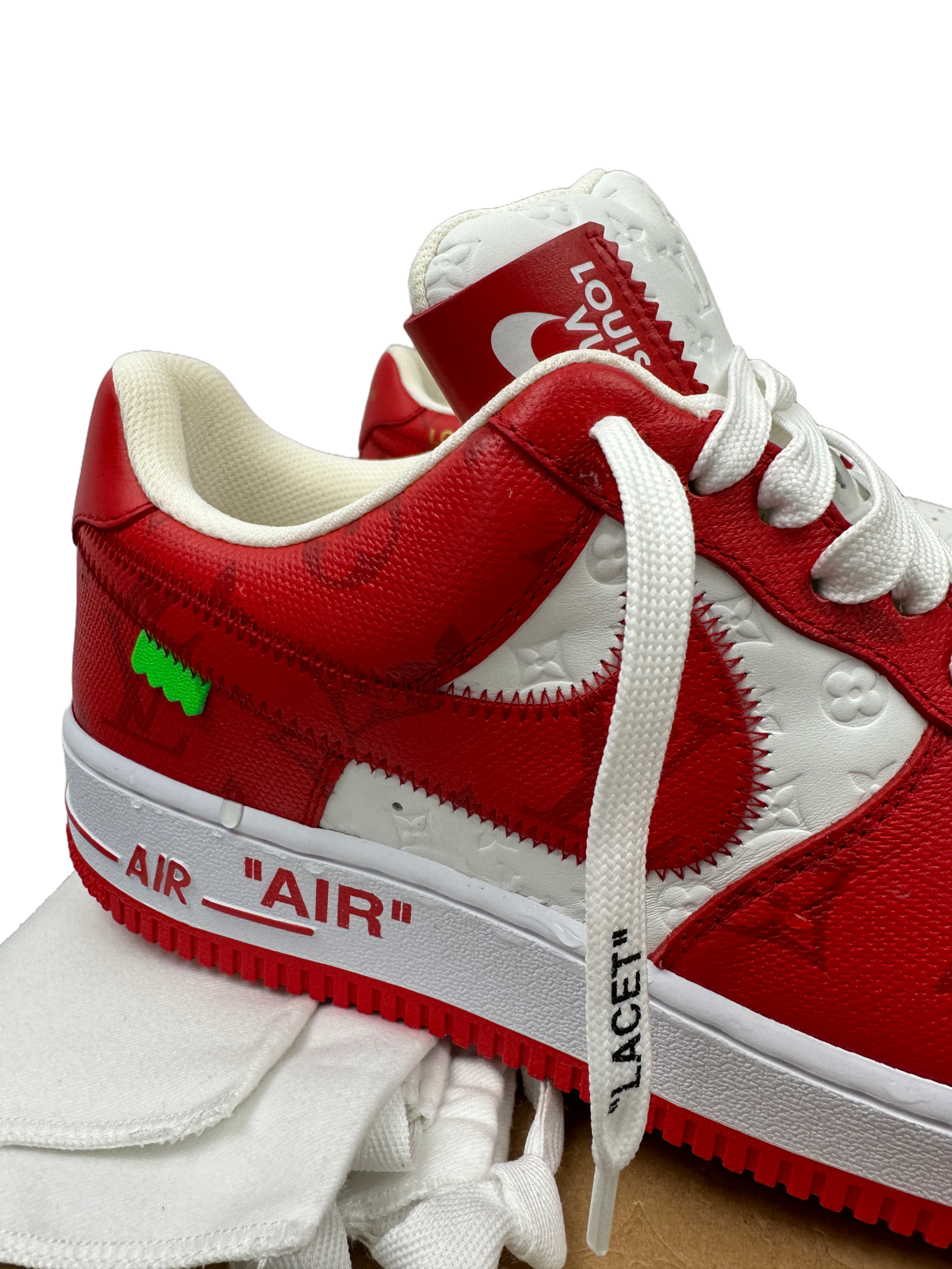 Louis Vuitton X Nike Air Force 1 Comet Red - size 40.5