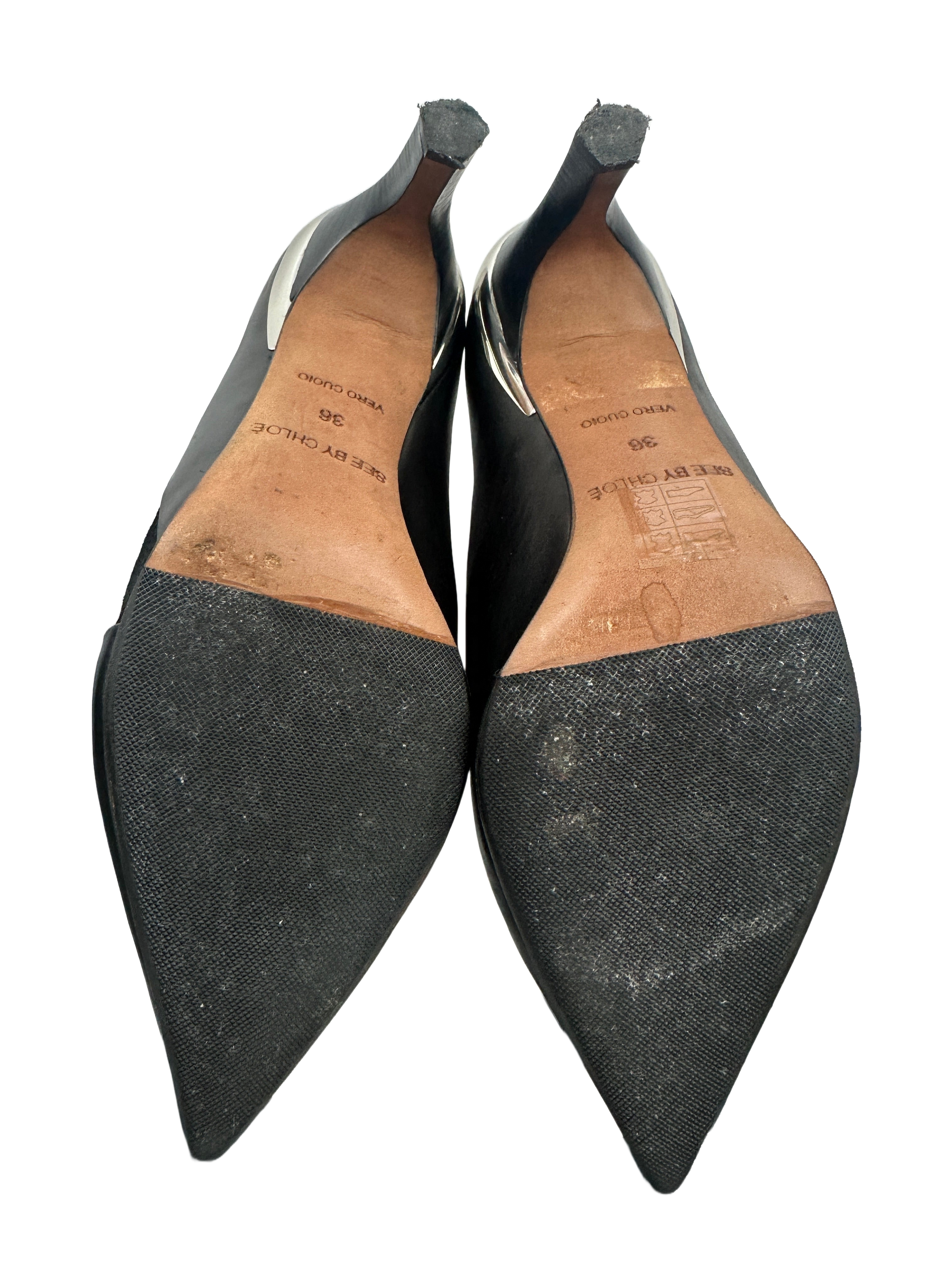 See by Chloé bi-material leather & suede boots - size 36