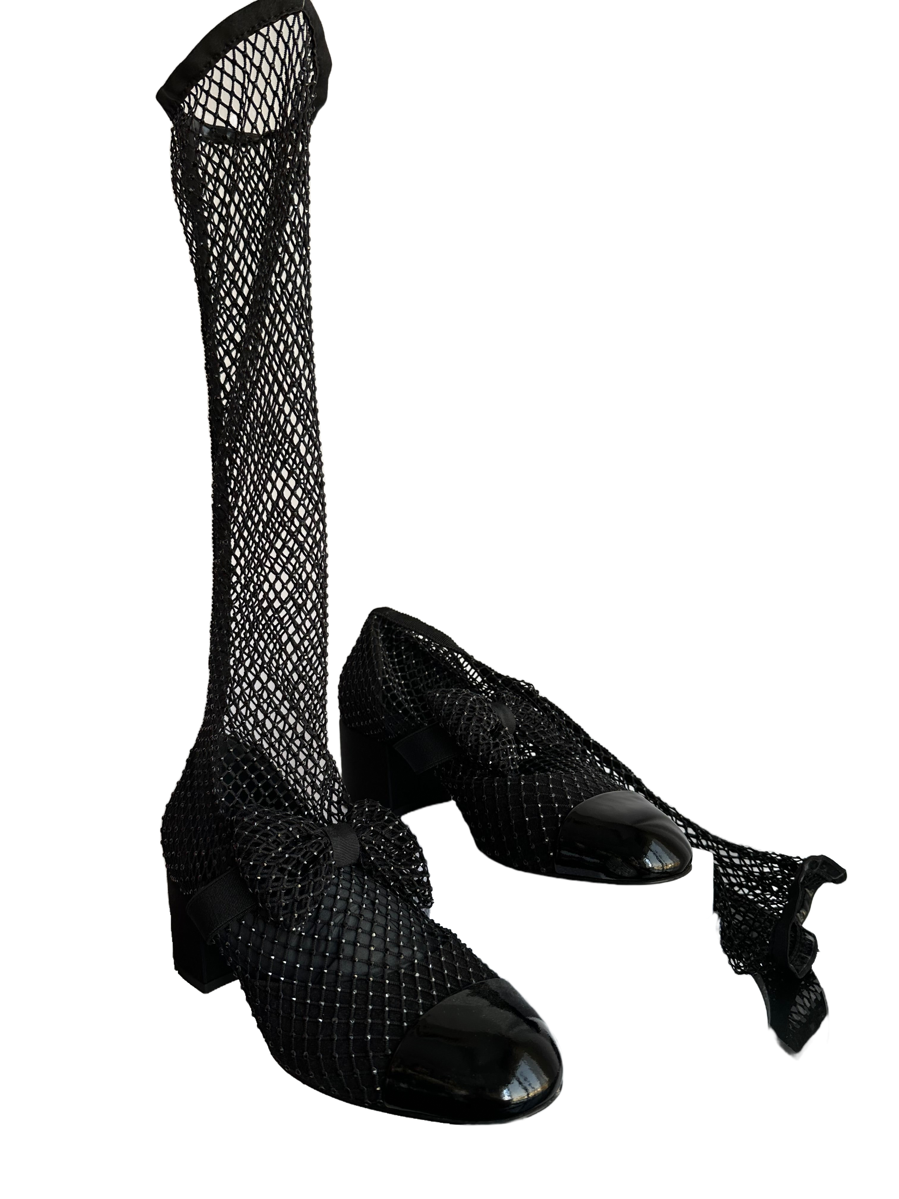 Chanel resille high boots shinny - size 36.5
