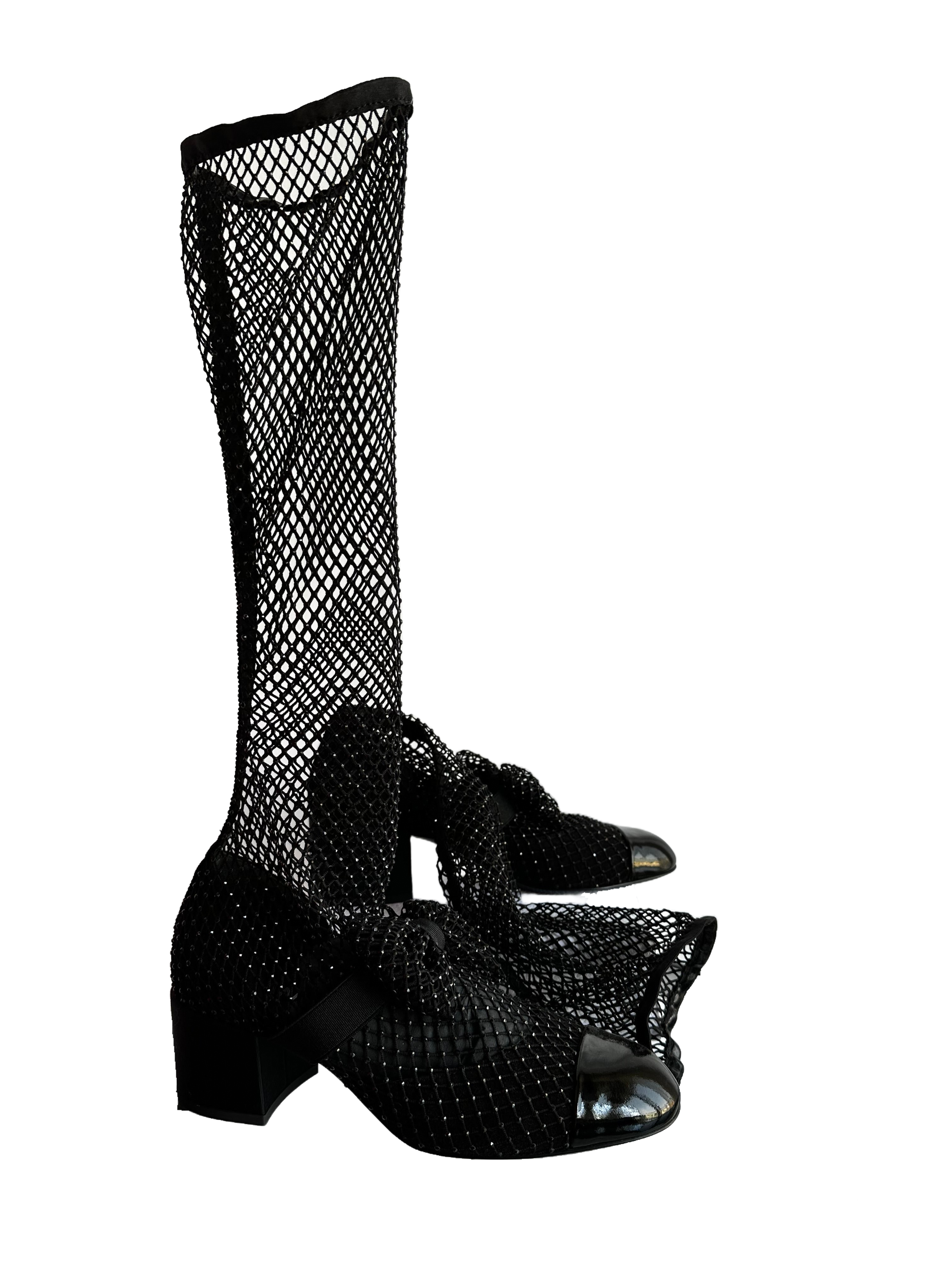 Chanel resille high boots shinny - size 36.5