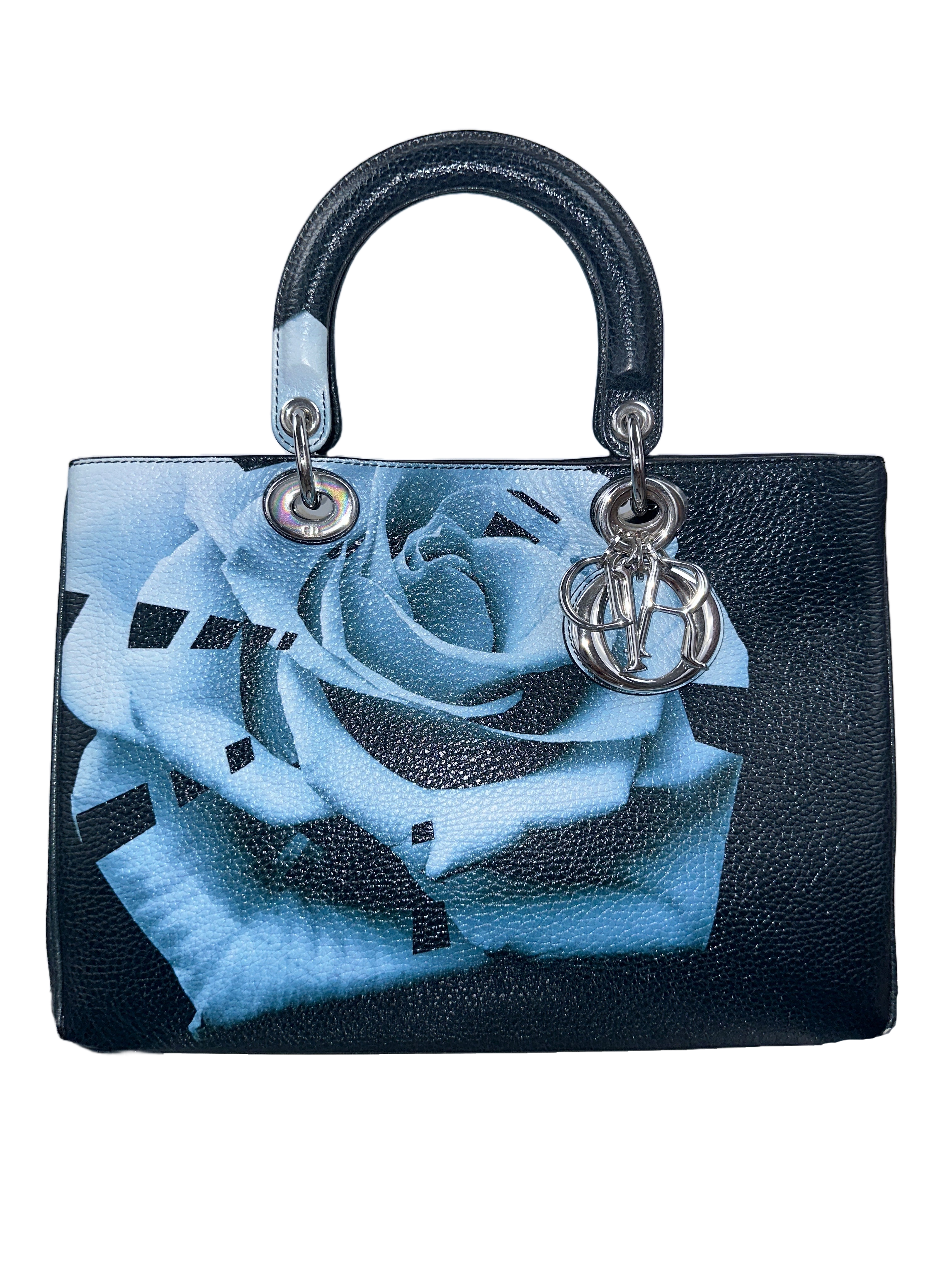 Dark blue Diorissimo bag with flower