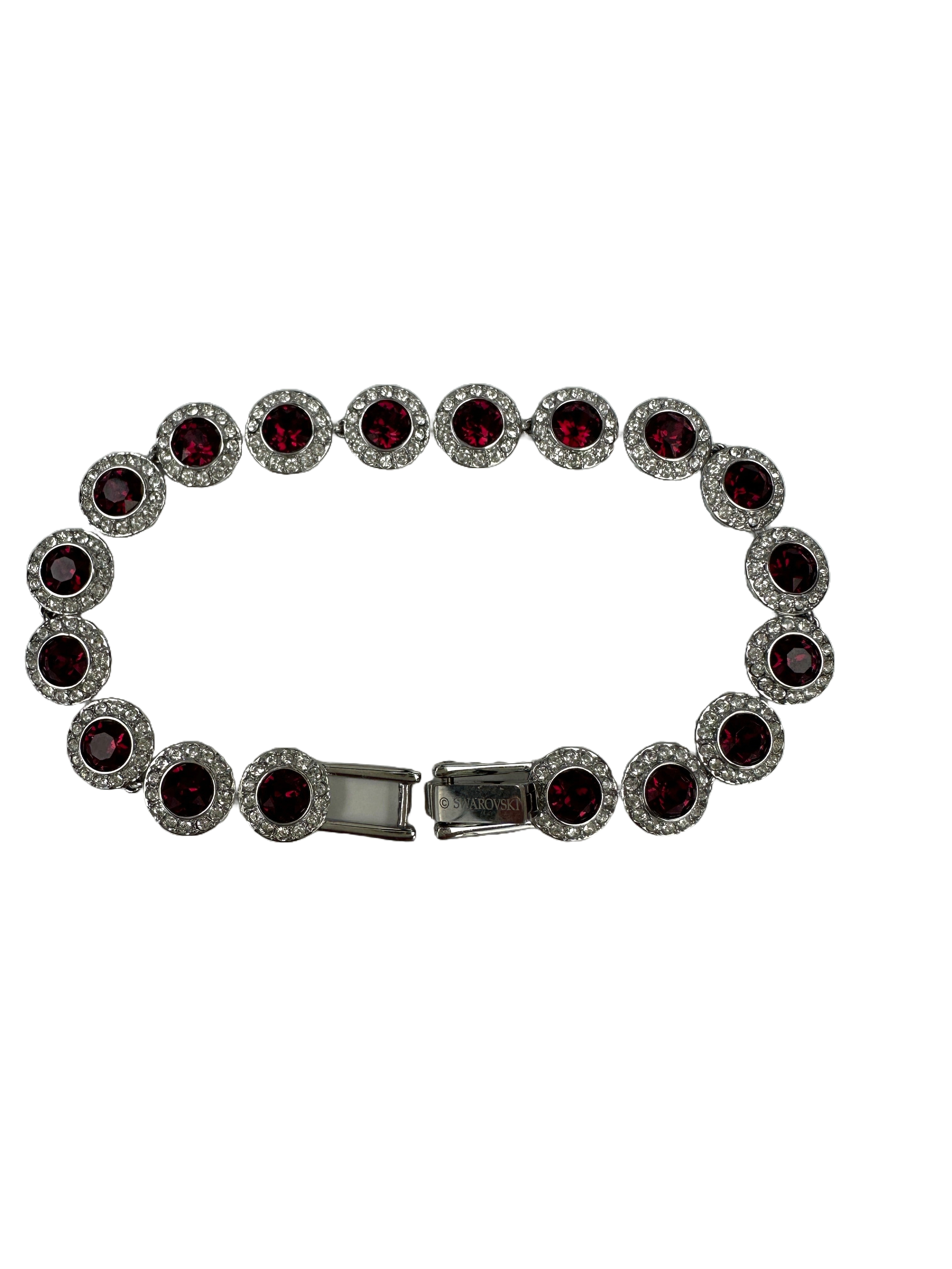 Swarovski angelic all around set, red, rhodium plated