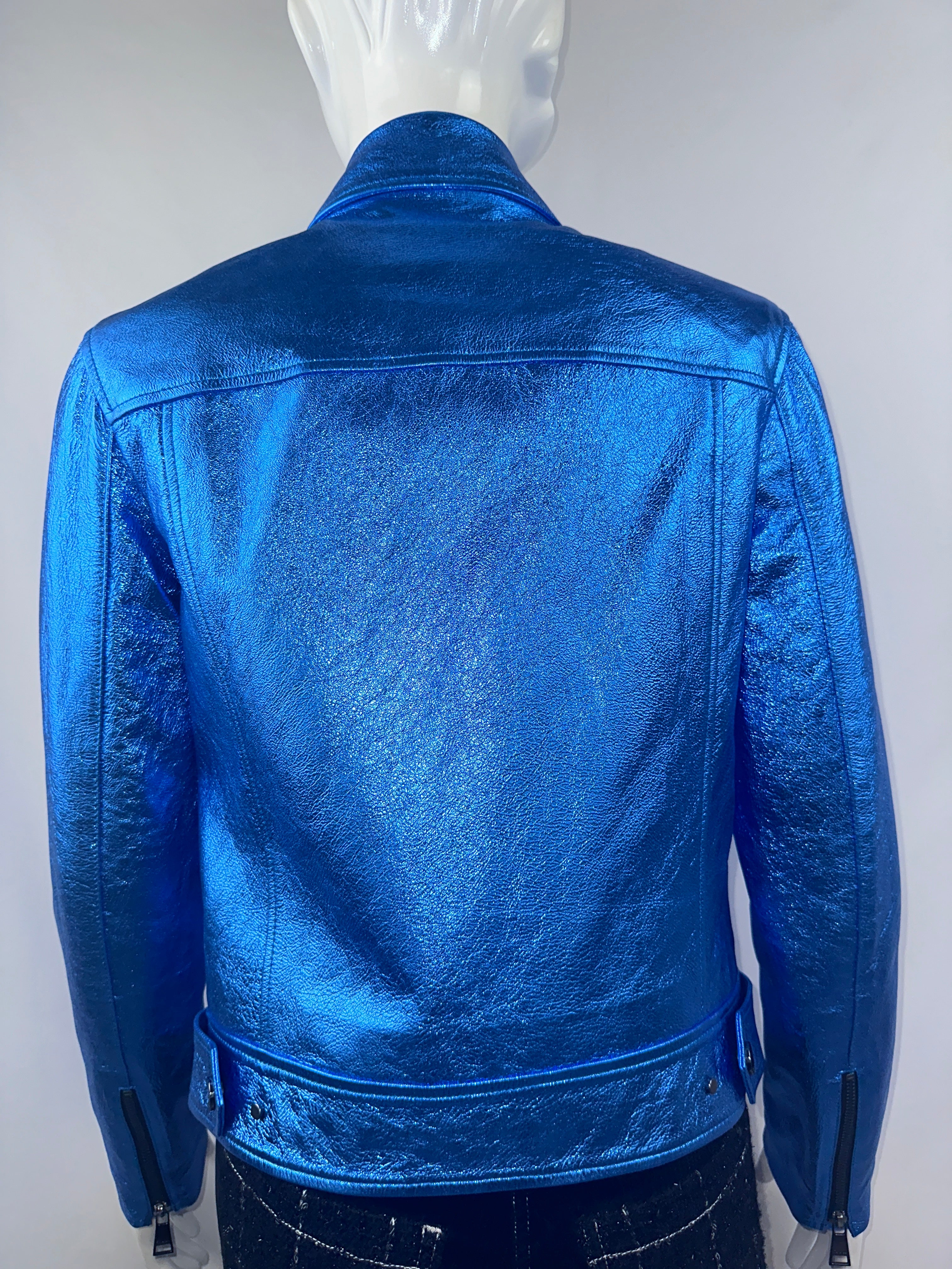 Karl Lagerfeld metallic blue jacket - size 34