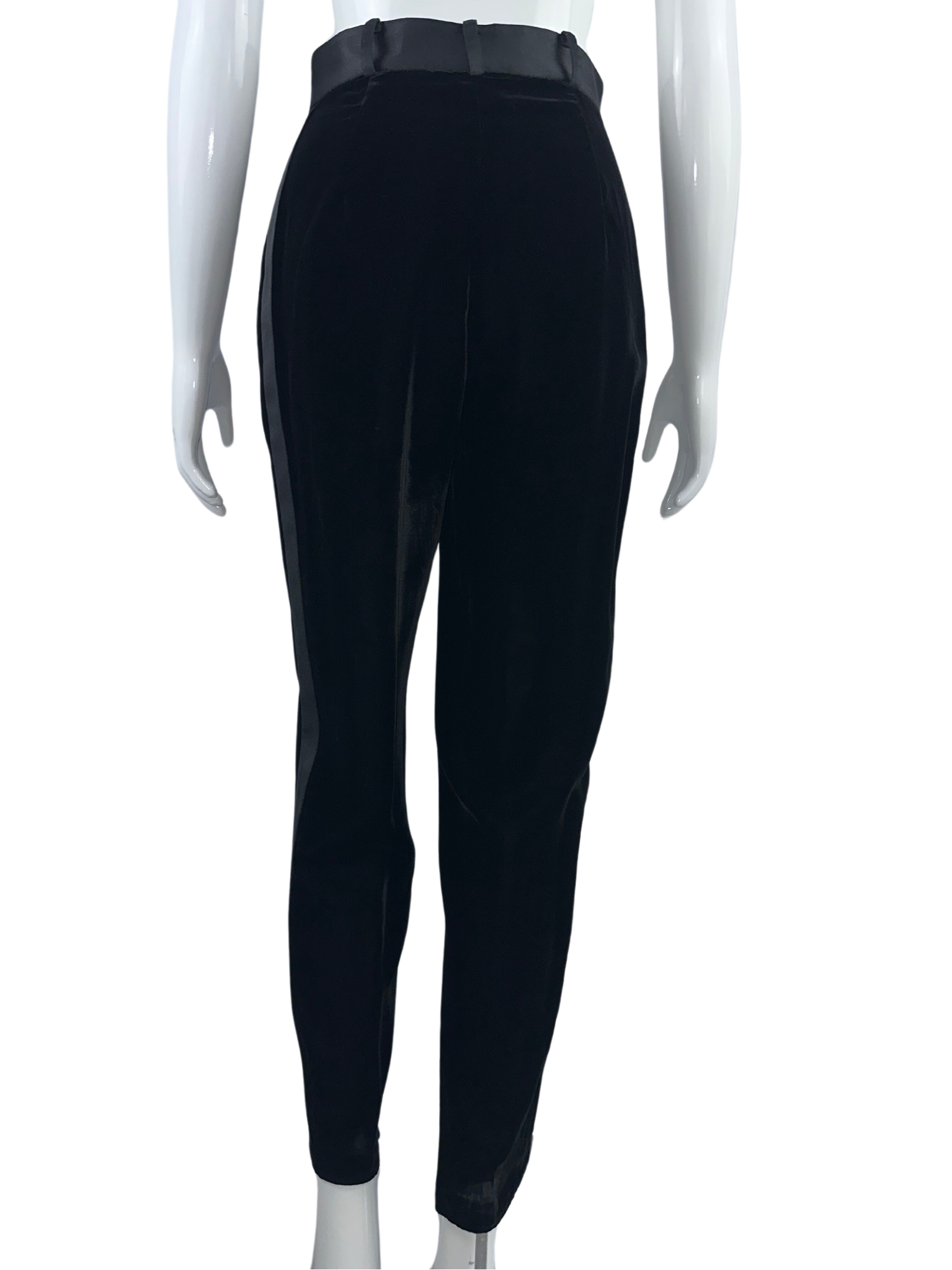 Emporio Armani black silk velvet suit - size 38
