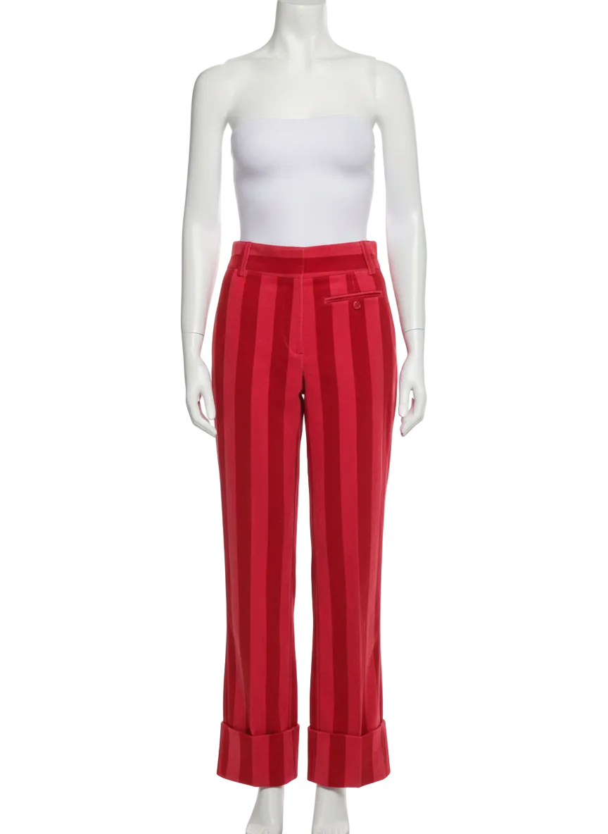 Dolce & Gabbana red corduroy striped trousers - size 34