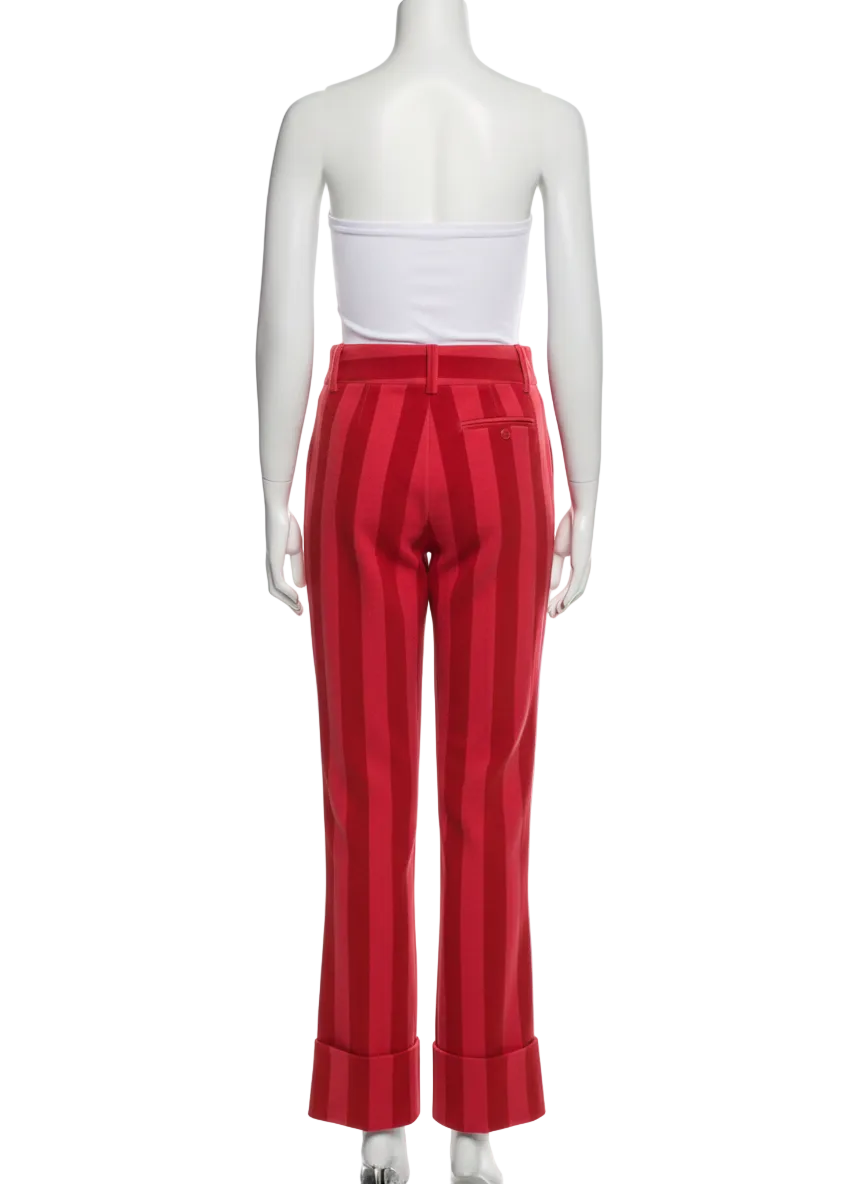 Dolce & Gabbana red corduroy striped trousers - size 34
