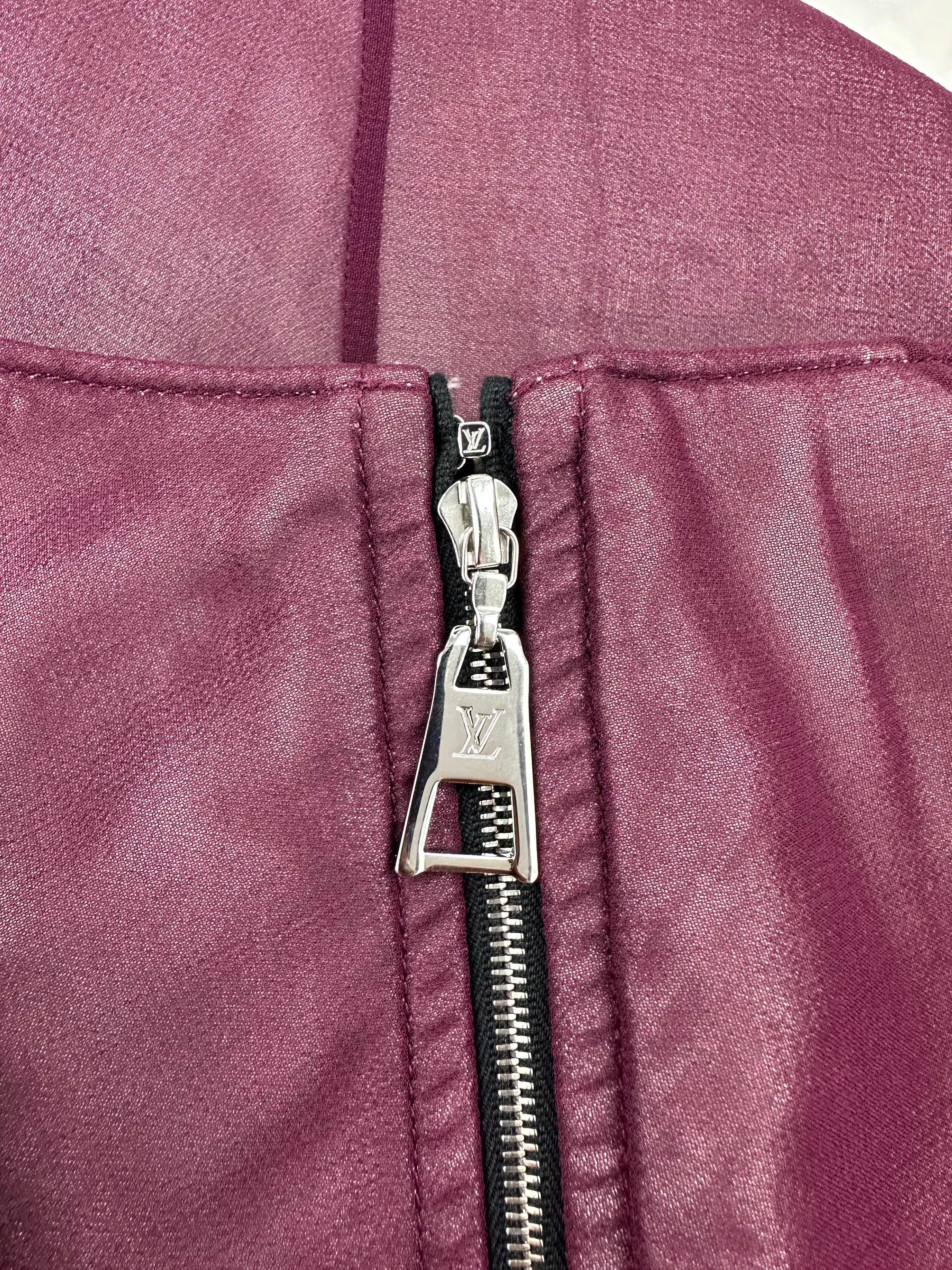 Louis Vuitton Purple chiffon flared skirt with cream lining - size 38