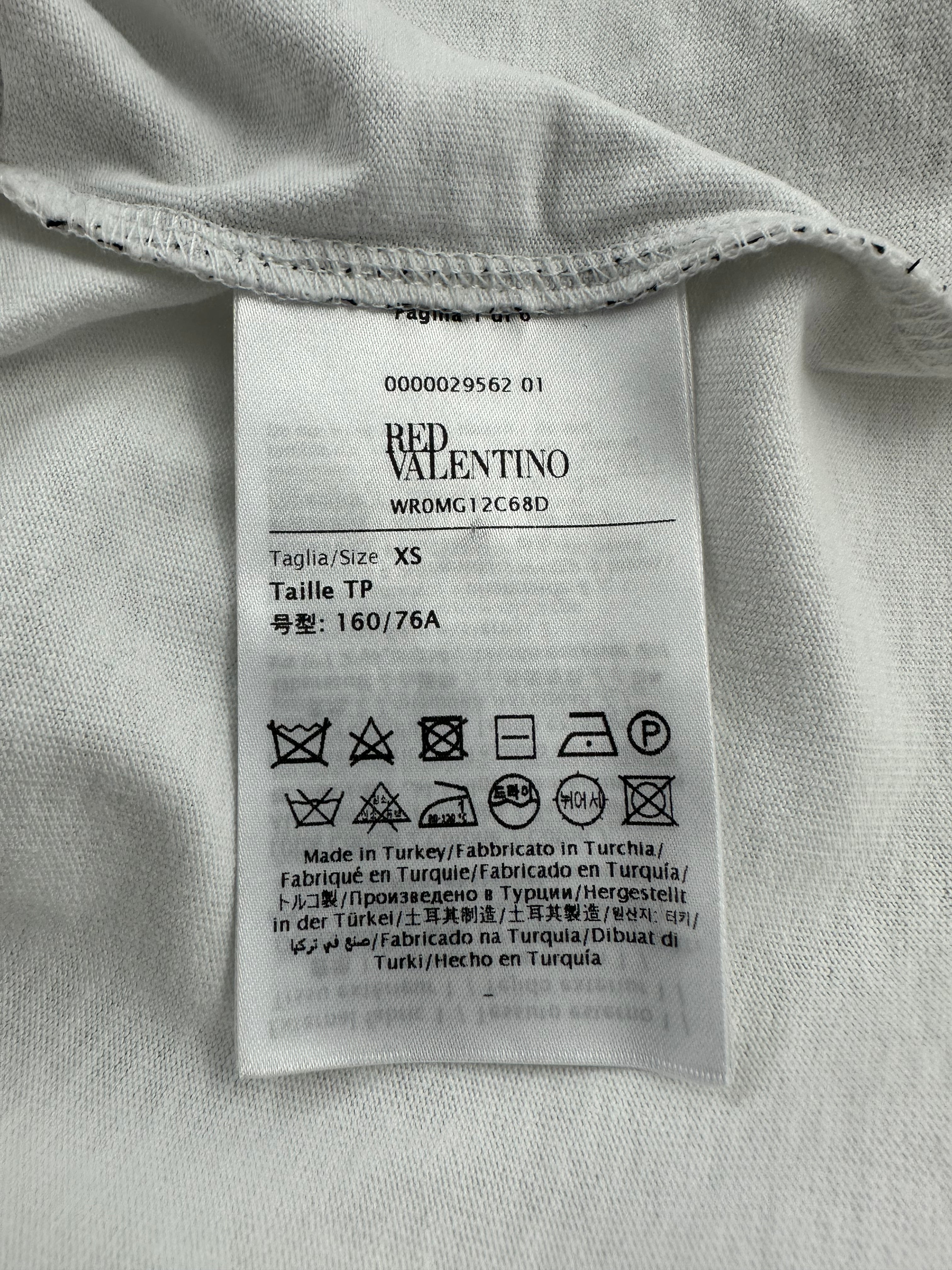 Red Valentino logo T-shirt with Tulle Point d'esprit - size XS