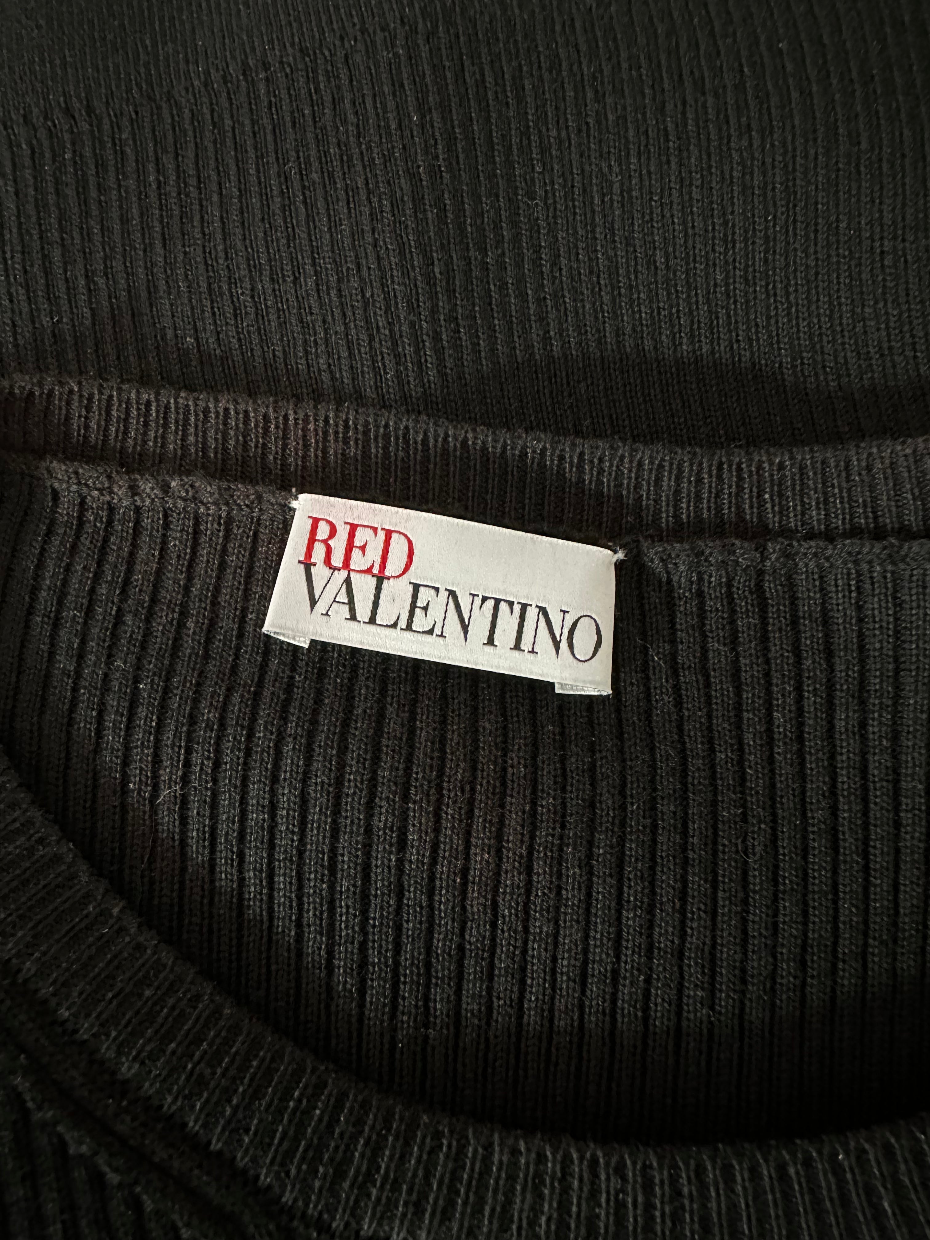 Red Valentino ruffle-sleeve T-shirt - size L
