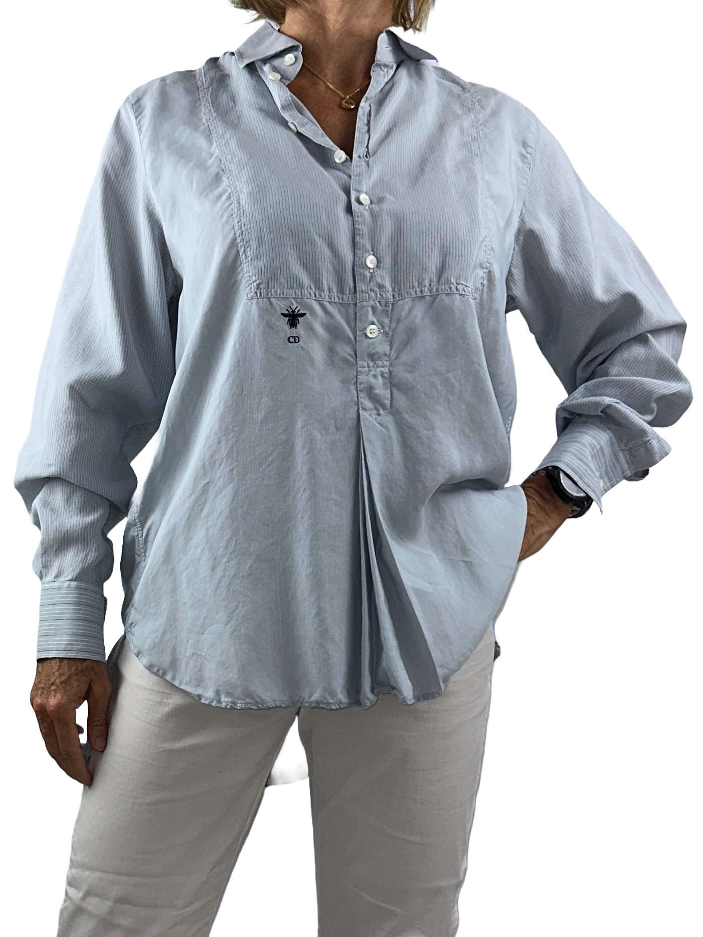 Christian dior silk shirt - size 34 FR