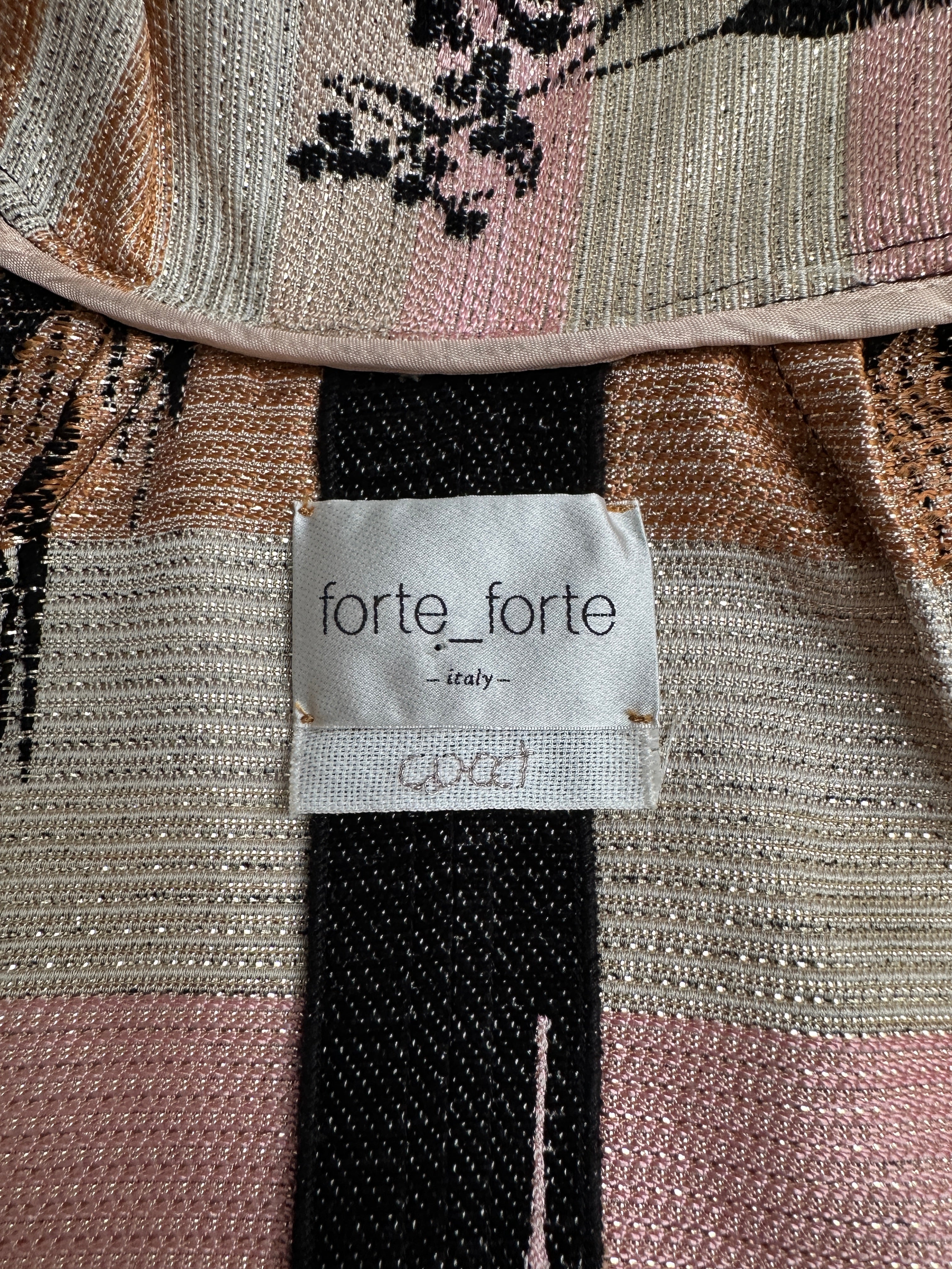Forte_forte long jacquard coat with graphic pattern - size 2