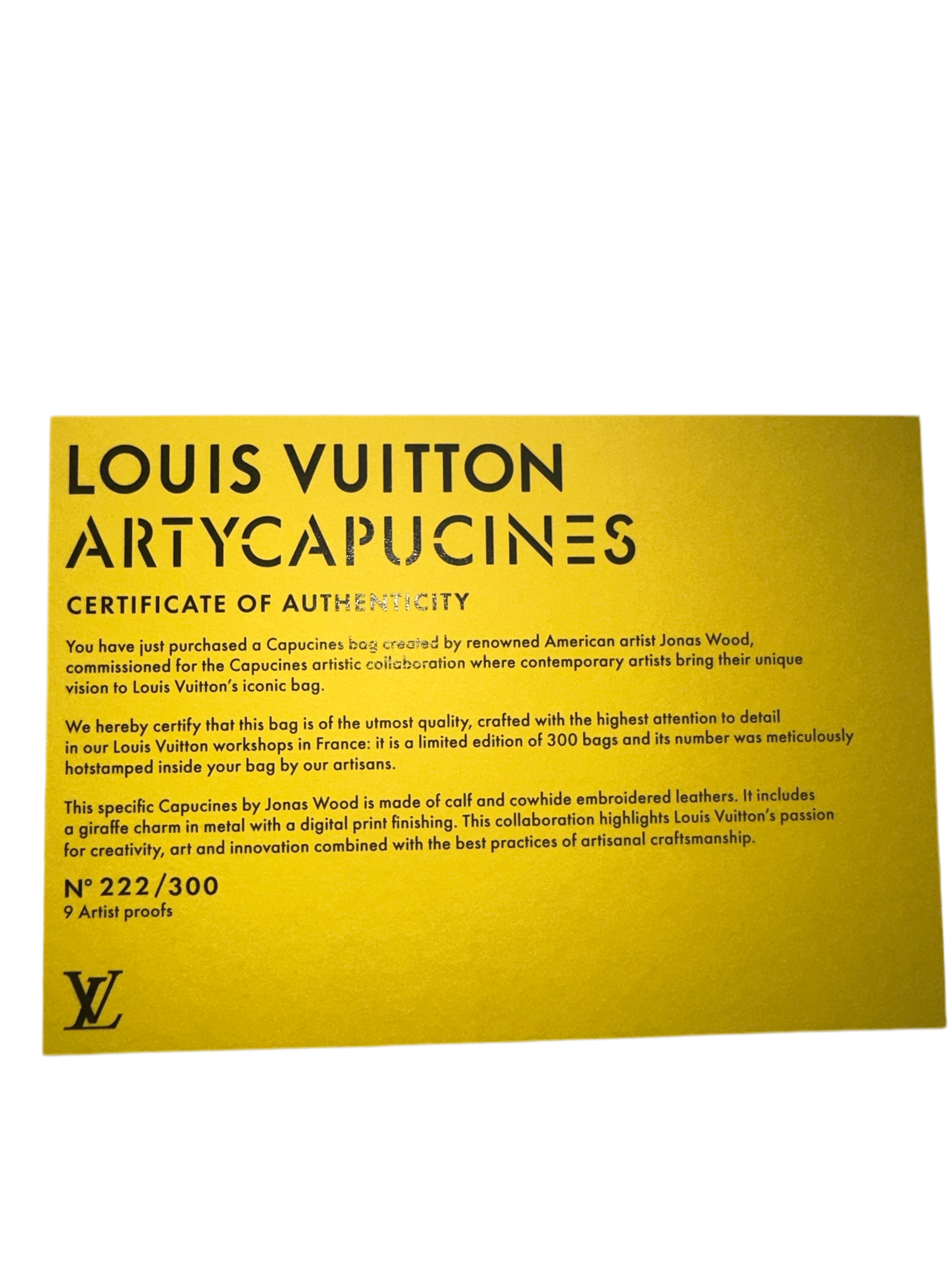Louis Vuitton Limited Edition Arty Capucines M by Jonas Wood, N°222/300